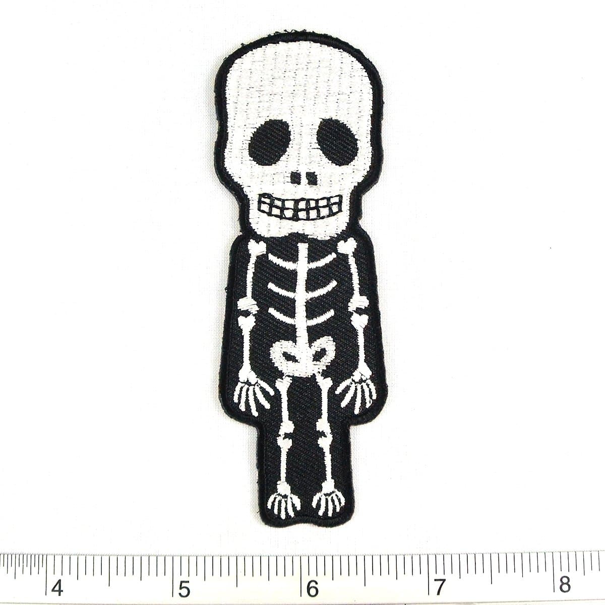 X-Ray Bone Skull Structure Anatomy Iron on Patch Embroidered Racing DIY T-shirt Jacket 1.25x4"