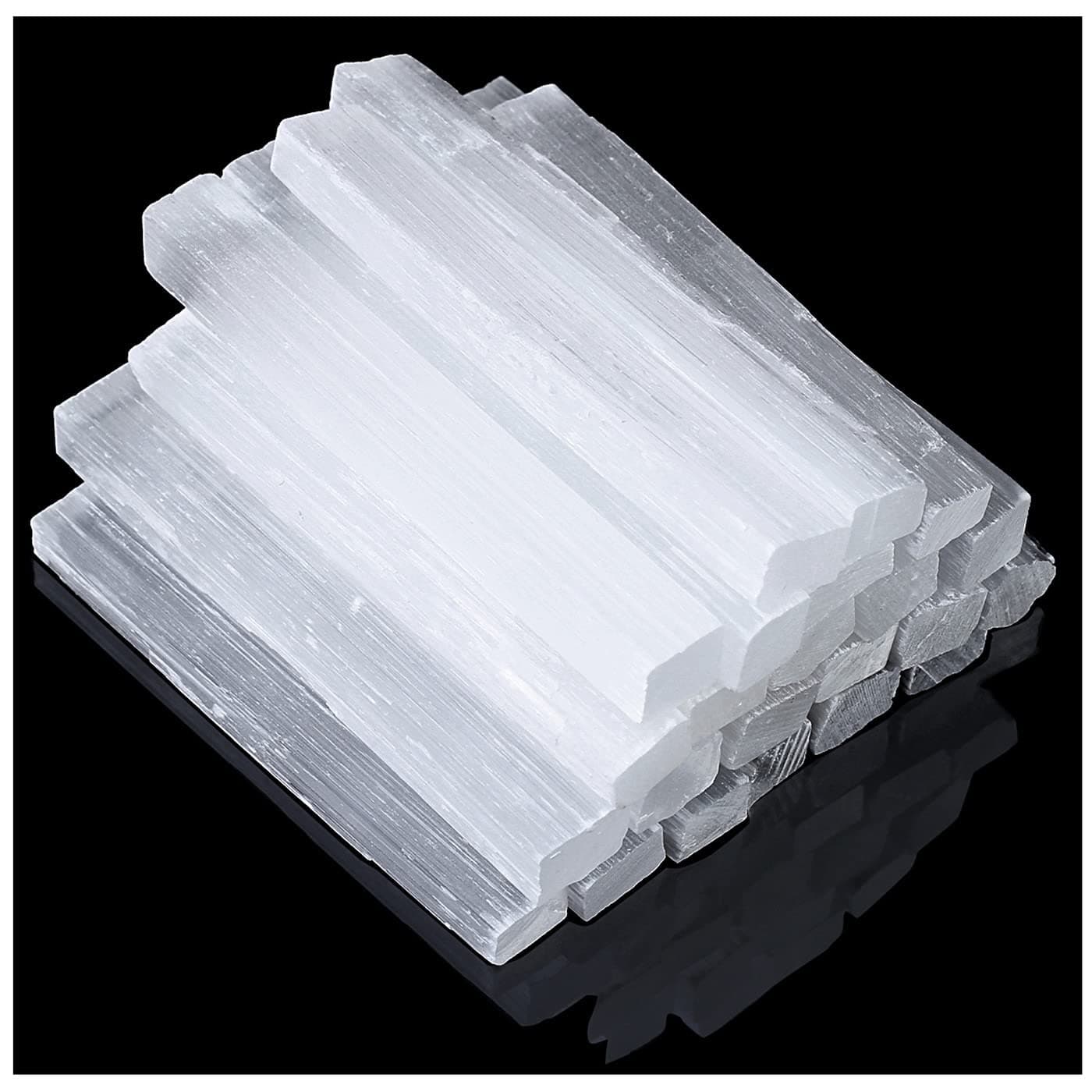 XIANNVXI 12 Pcs 4" Selenite Sticks Large Selenite Crystal Wands White Raw Rough Crystals Bulk for Healing Reiki Wiccan Witchcraft Supplies Protection Crystals