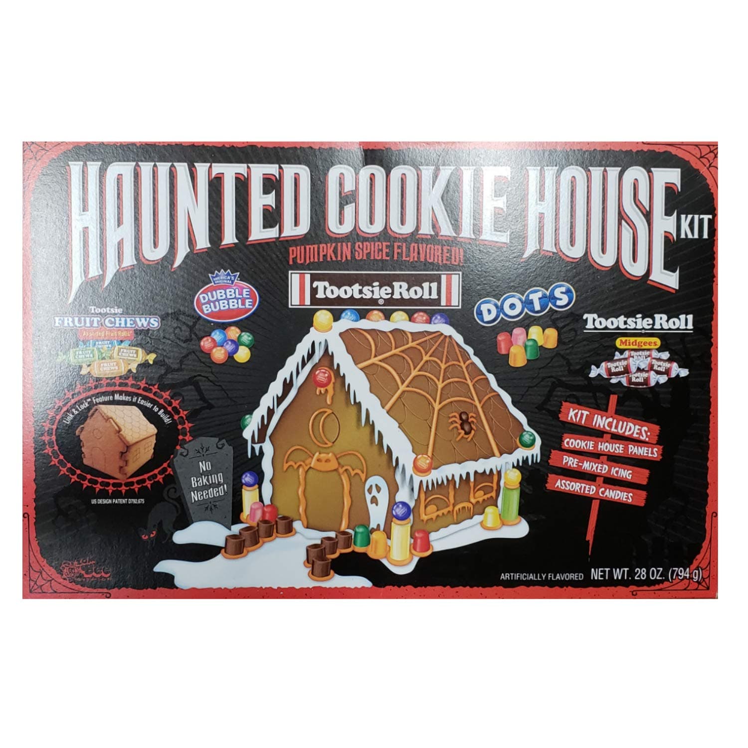 Halloween Haunted Cookie House Kit, Pumpkin Spice Cookie Flavored