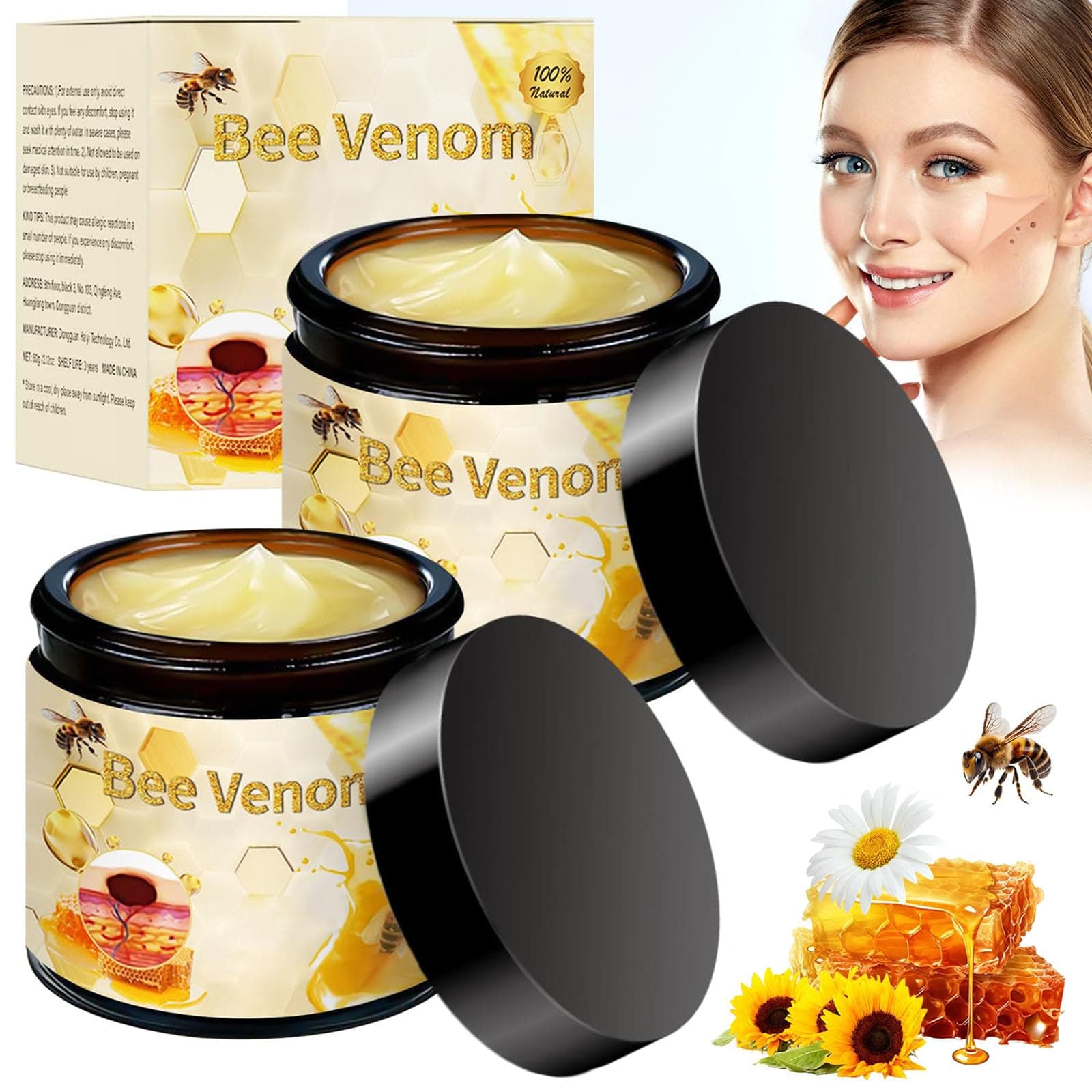 Bee Venom Cream, New Professional Bee Venom Repair Cream for All Parts of The Body (2.12oz)(2)