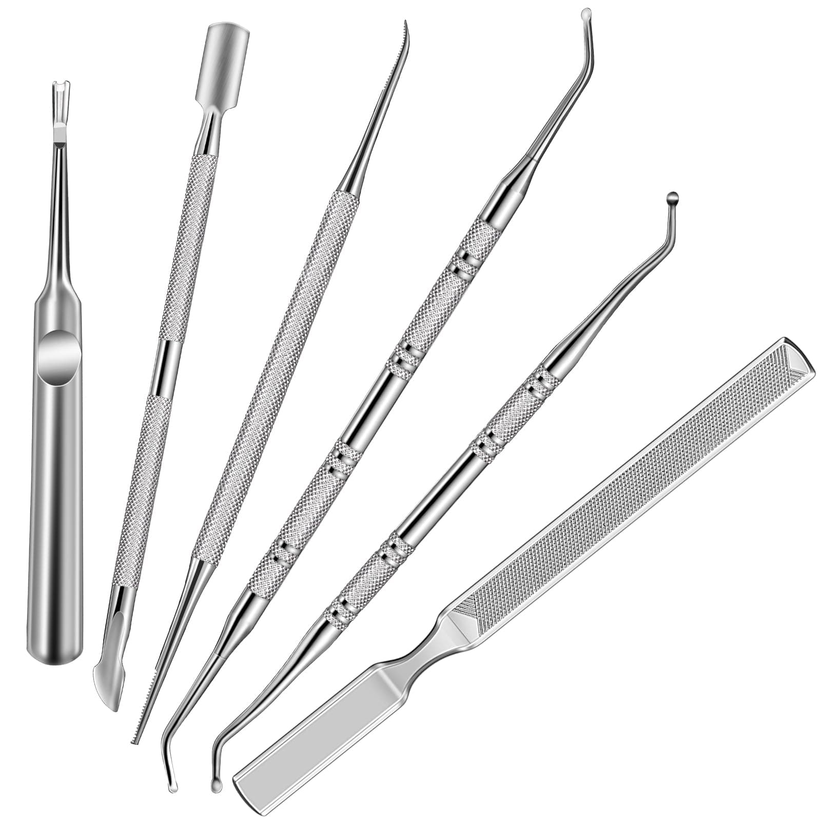 6 Pcs Ingrown Toenail Tool, Toenail File and Lifter, Professional Surgical Grade Under Nail Cleaner Tools