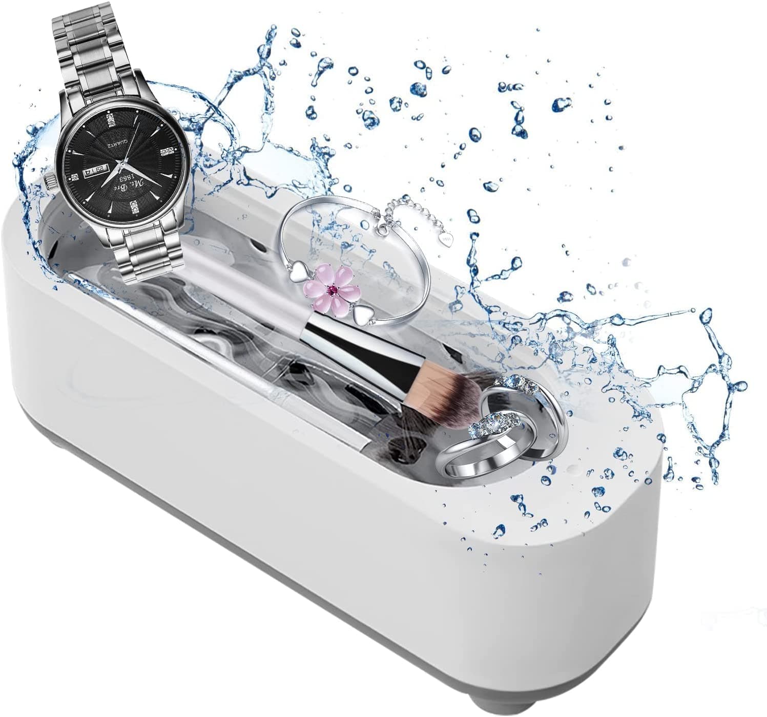 ScoutteemoScoutteemo 300ML Ultrasonic Cleaner 45000Hz, Jewelry Cleaner Ultrasonic, Personal Ultrasonic Cleaner for Glasses Jewelry Watches Dentures