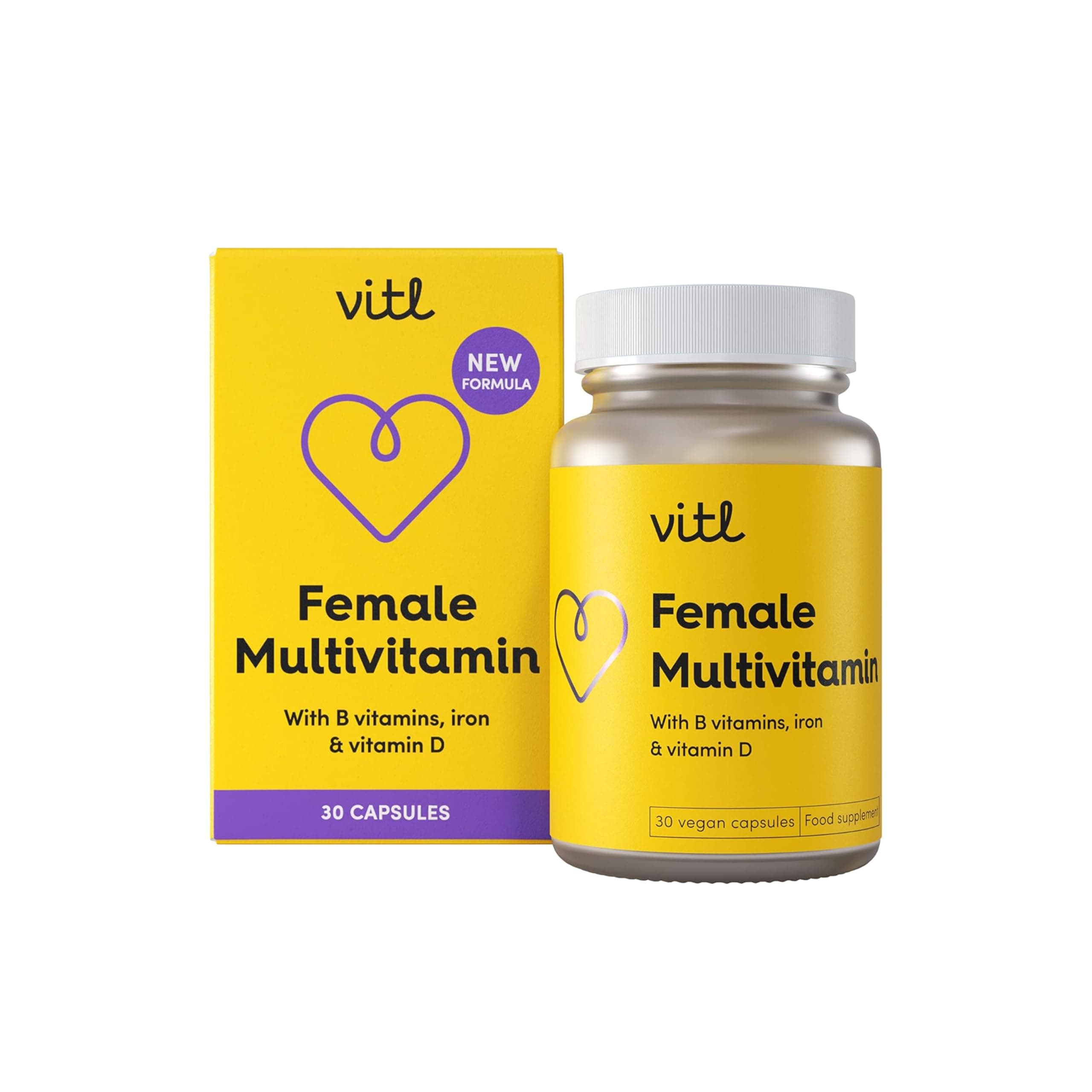 Female Multivitamin and Minerals, 21 Essential Active Vitamins and Minerals, with Vitamin D3, Vitamin B, Vitamin C, Vitamin E, Folic Acid and Iron in a Vegan Friendly Formula.
