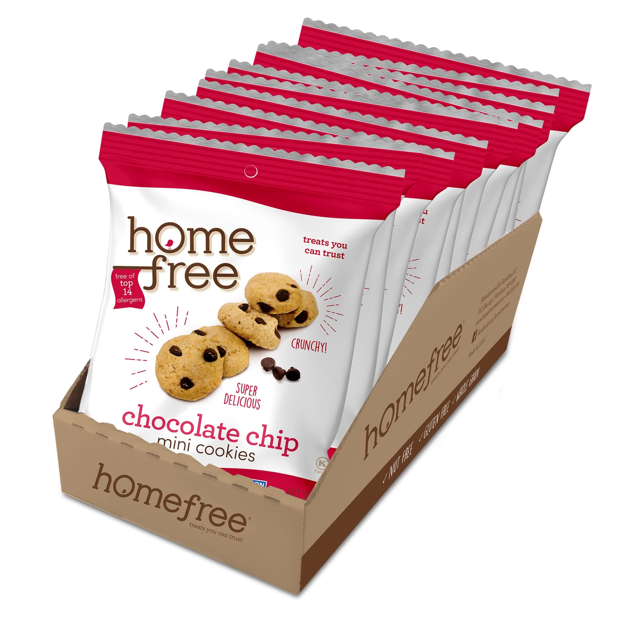 Treats You Can Trust Gluten Free Mini Cookies, Single Serve, Chocolate Chip, 1.1 Ounce (Pack of 10)