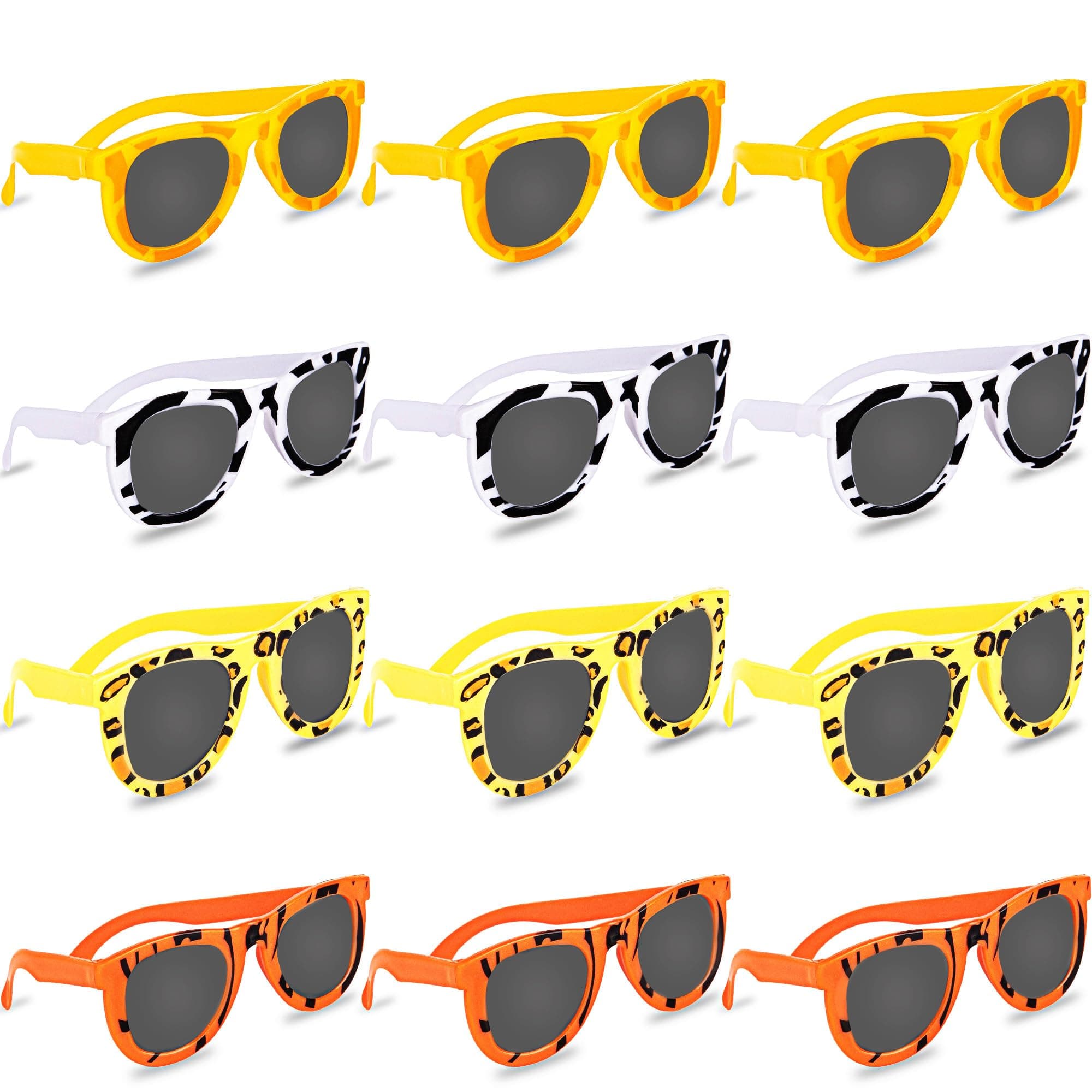 ArtCreativity Safari Sunglasses 12Pack - Kids Sunglasses Party Favor, Assorted Animal Prints Safari Party Favors - Summer Fun For Boys & Girls - Safari Birthday Decorations & Gift Bag Treat For Kids