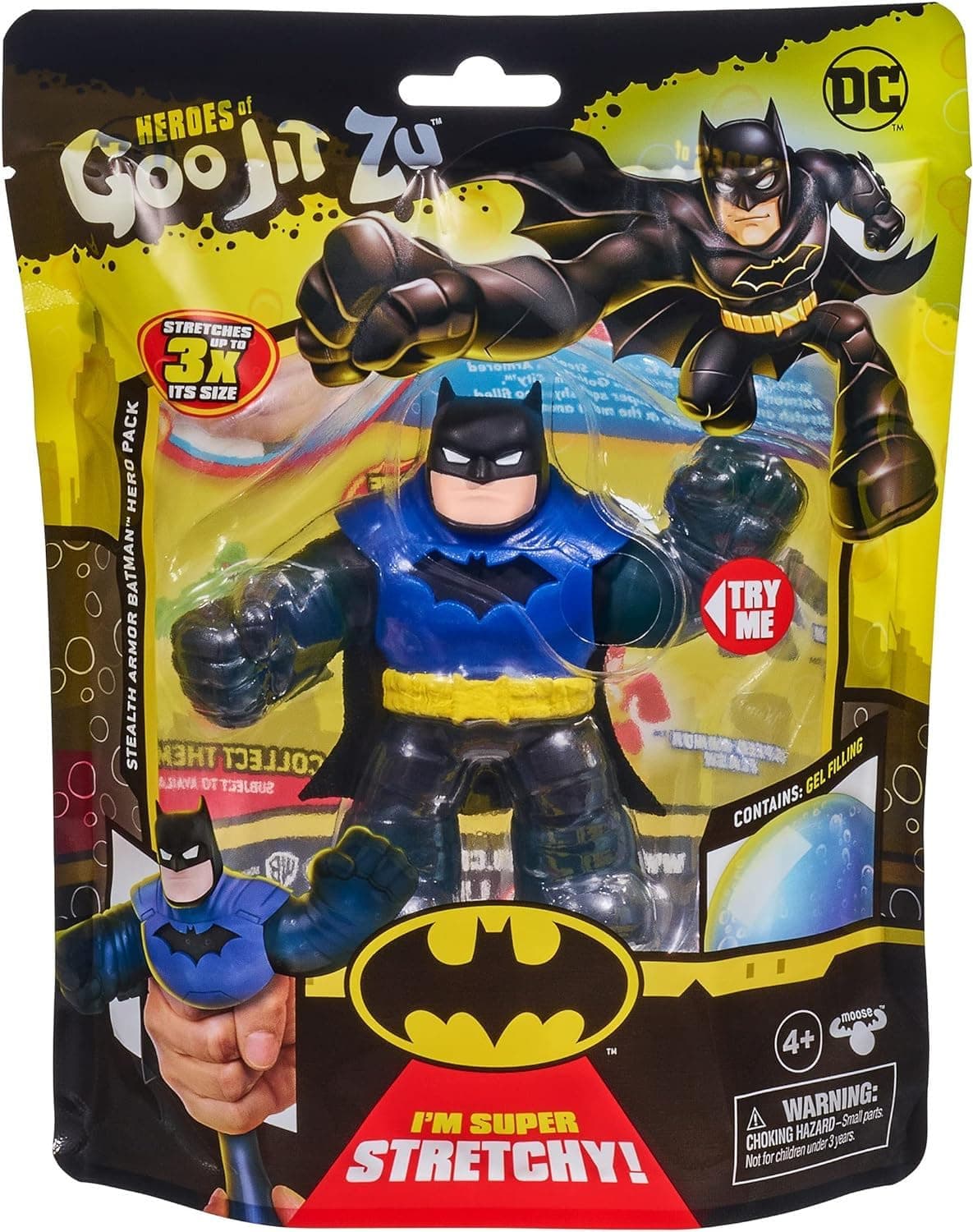 Heroes of Goo Jit Zu DC Hero Pack - Super Stretchy Stealth Armor Batman 4.5-Inches Tall Action Toy