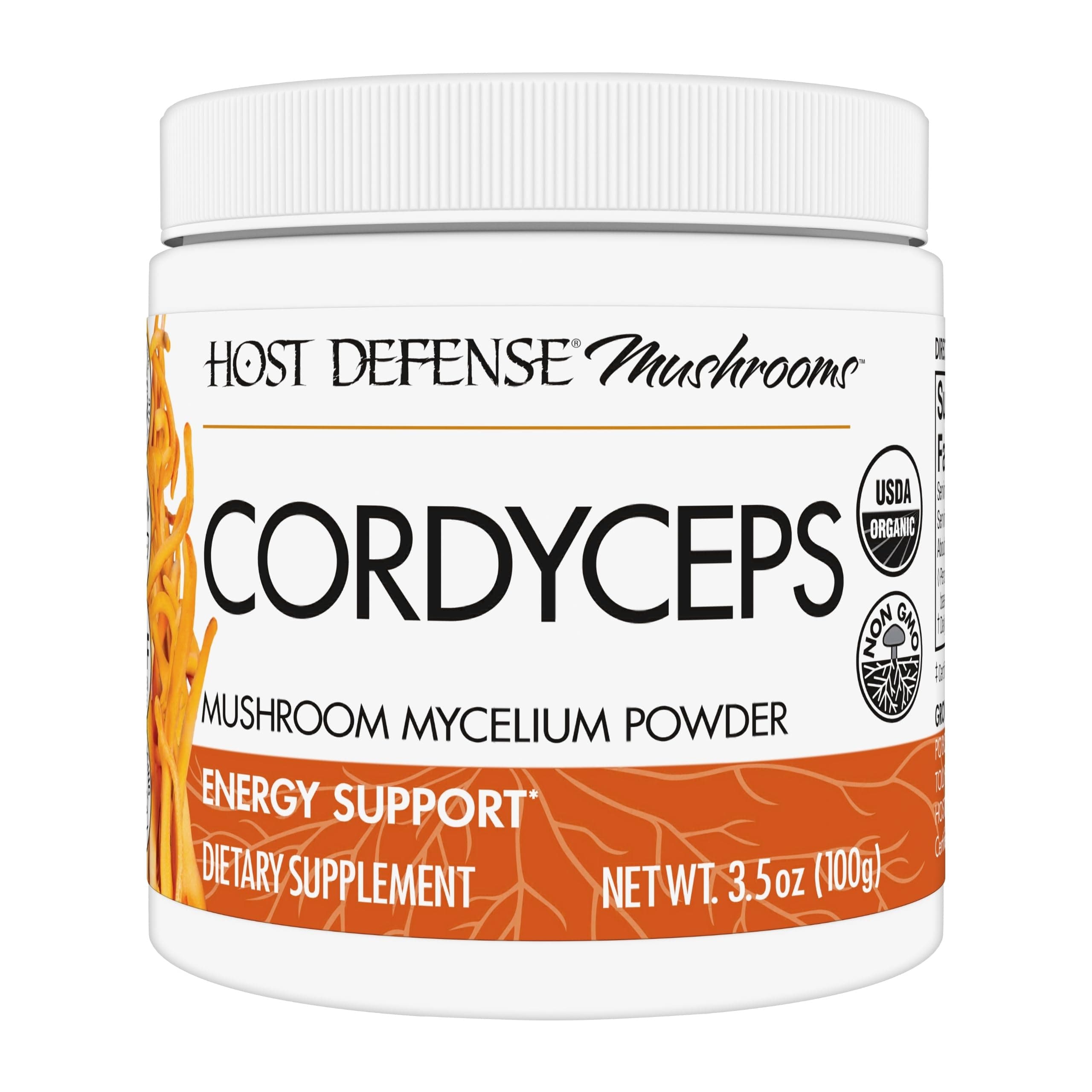 Host Defense Cordyceps Powder - Immune & Energy Support Supplement - Kidney Health Supplement with Cordyceps Mushrooms - Fitness Support Supplement to Aid Oxygen Uptake - 3.5 oz (66 Servings)*