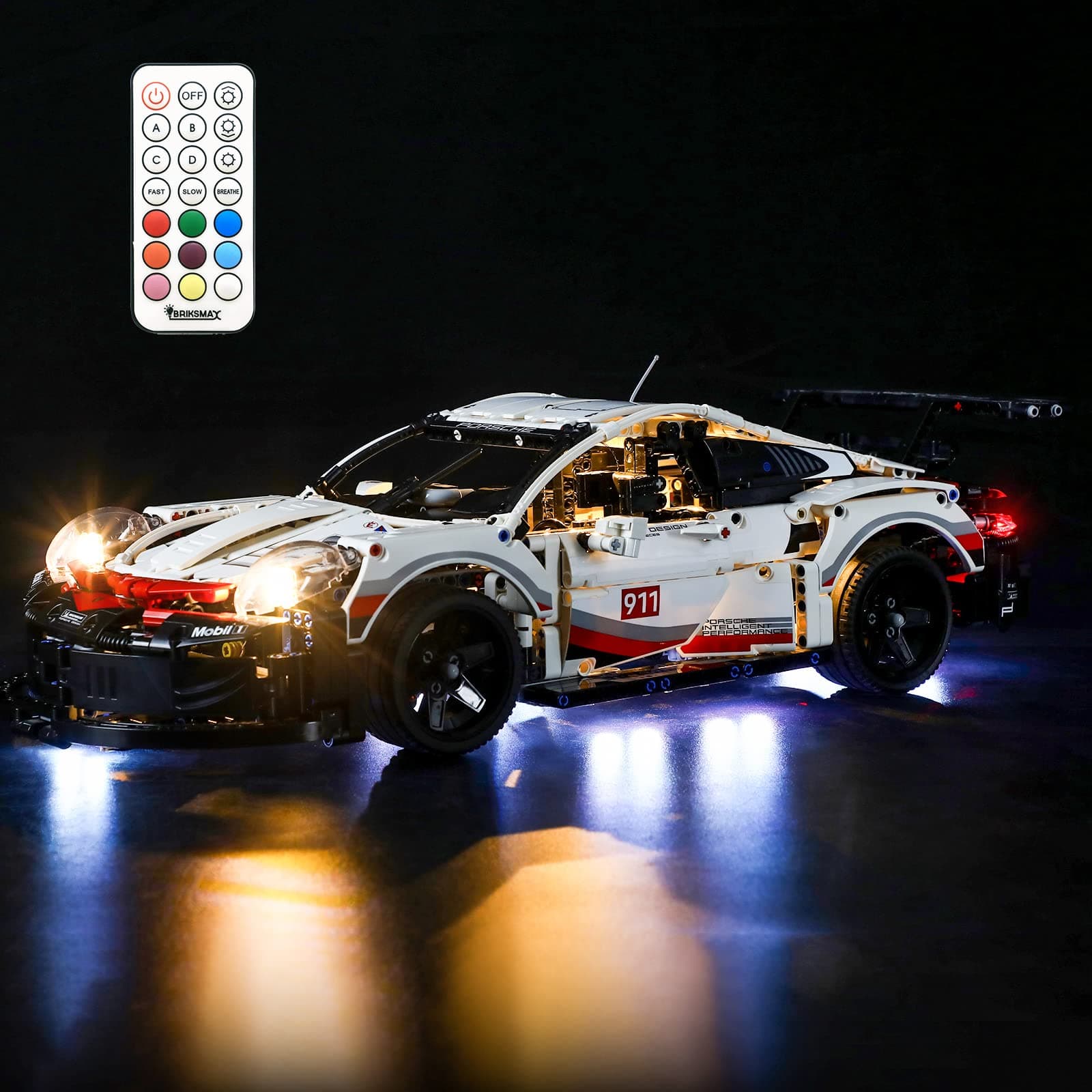 Led Lighting Kit for Technic Porsche 911 RSR - Compatible with Lego 42096 Building Blocks Model- Not Include The Lego Set (Remote-Control Version)