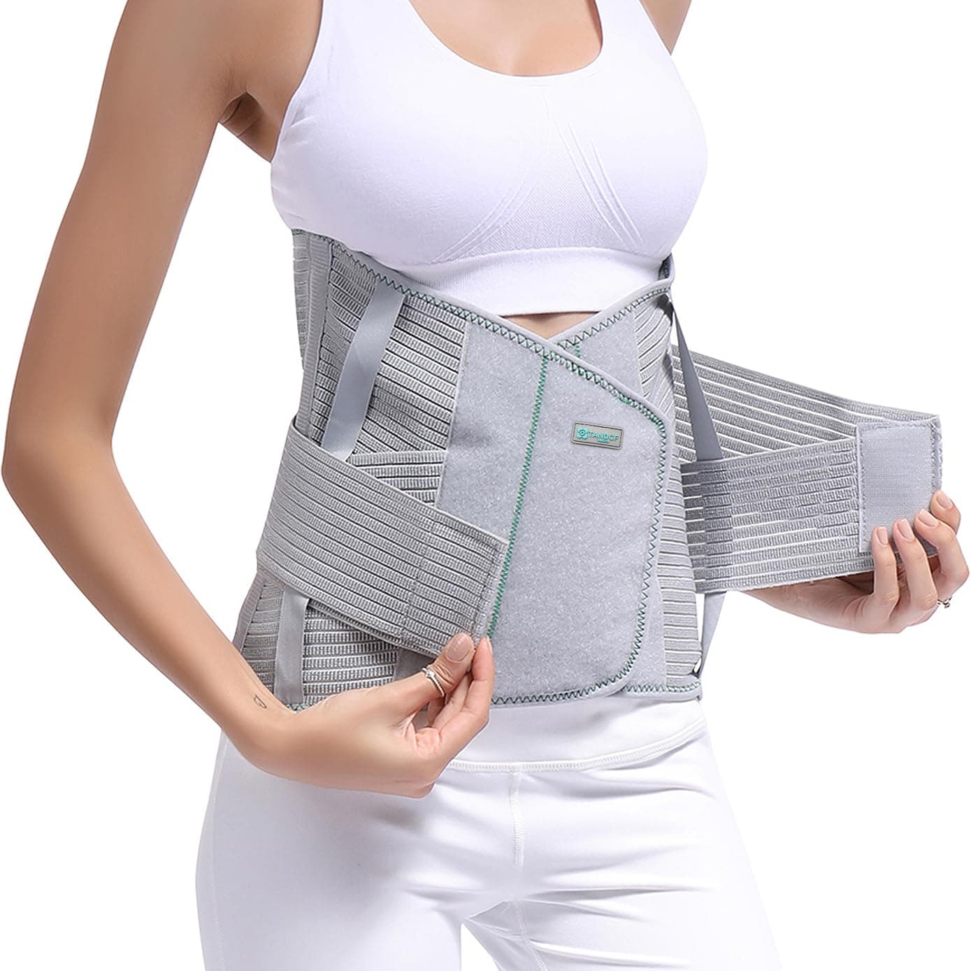 TANDCF Entire Back Brace, Lumbar Support Belt for Women & Men, Adjustable Waist Trainer Belt for Entire Back Pain Relief,Keeps Your Spine Straight and Safe (XL)