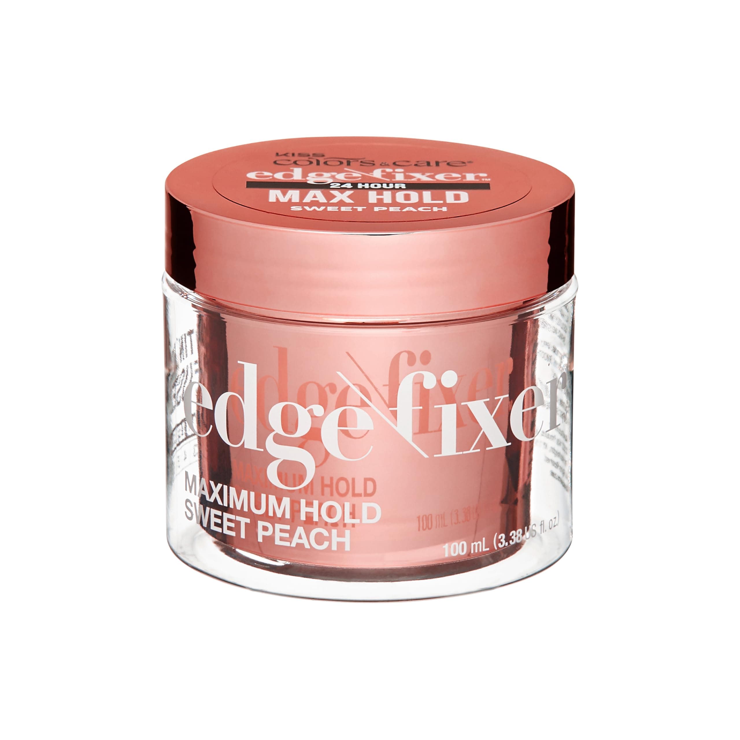 Edge Fixer 24 Hour Maximum Hold Edge Wax No Flaking Biotin B7 Infused Hair Gel 3.38 US fl.oz (Sweet Peach)