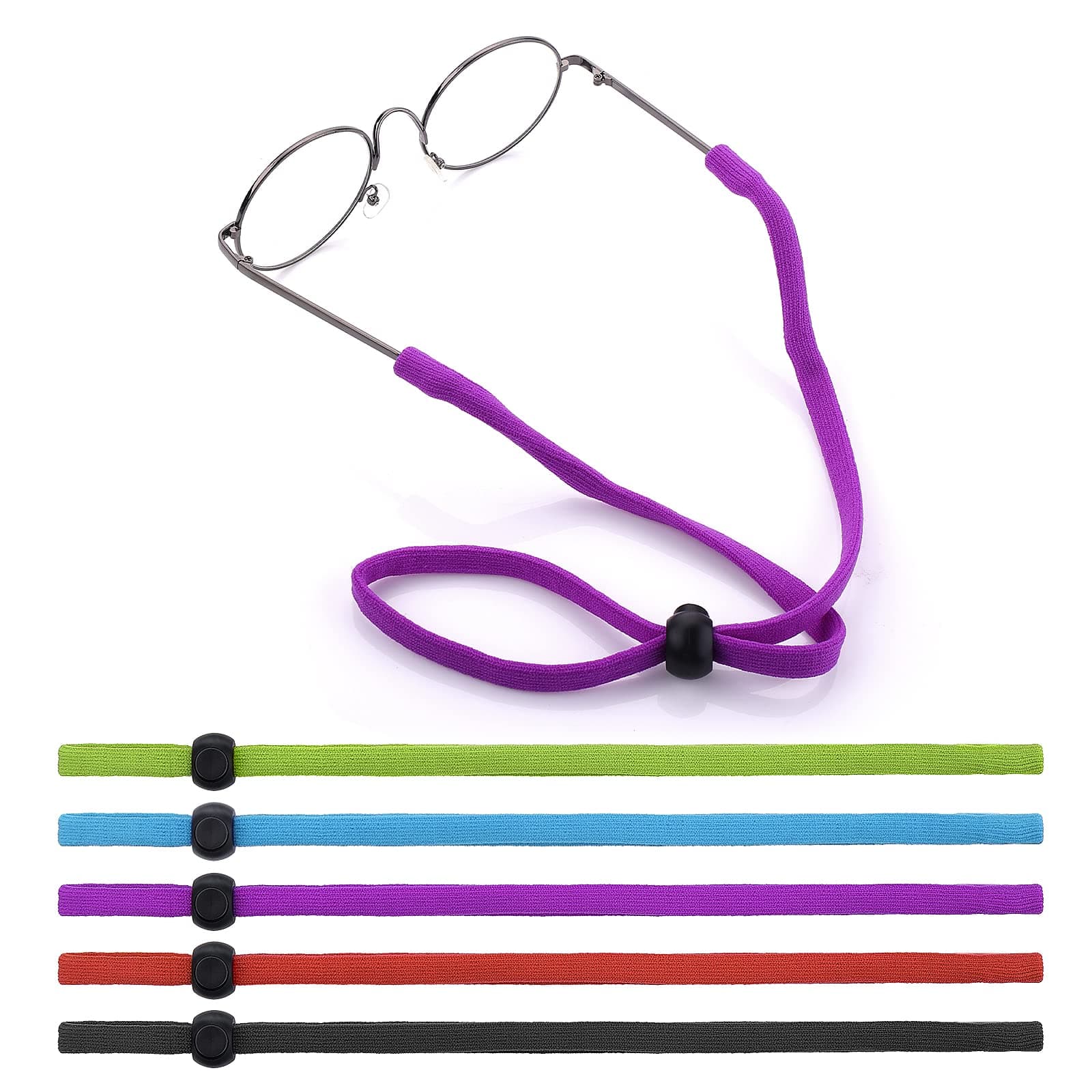 5 PCS Adjustable Eyeglass Strap, Sunglasses Strap, Sports Glasses Band, Eye Glasses String Strap Around the Neck for Kids and Adult