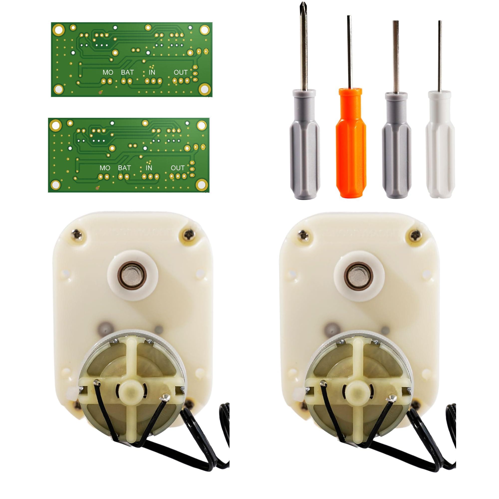 MOZSLYReplacement Motor and Circuit Board Double Watch Winder with Tools Quiet Motor Cover Screwdriver Hex Wrench Screws White, White