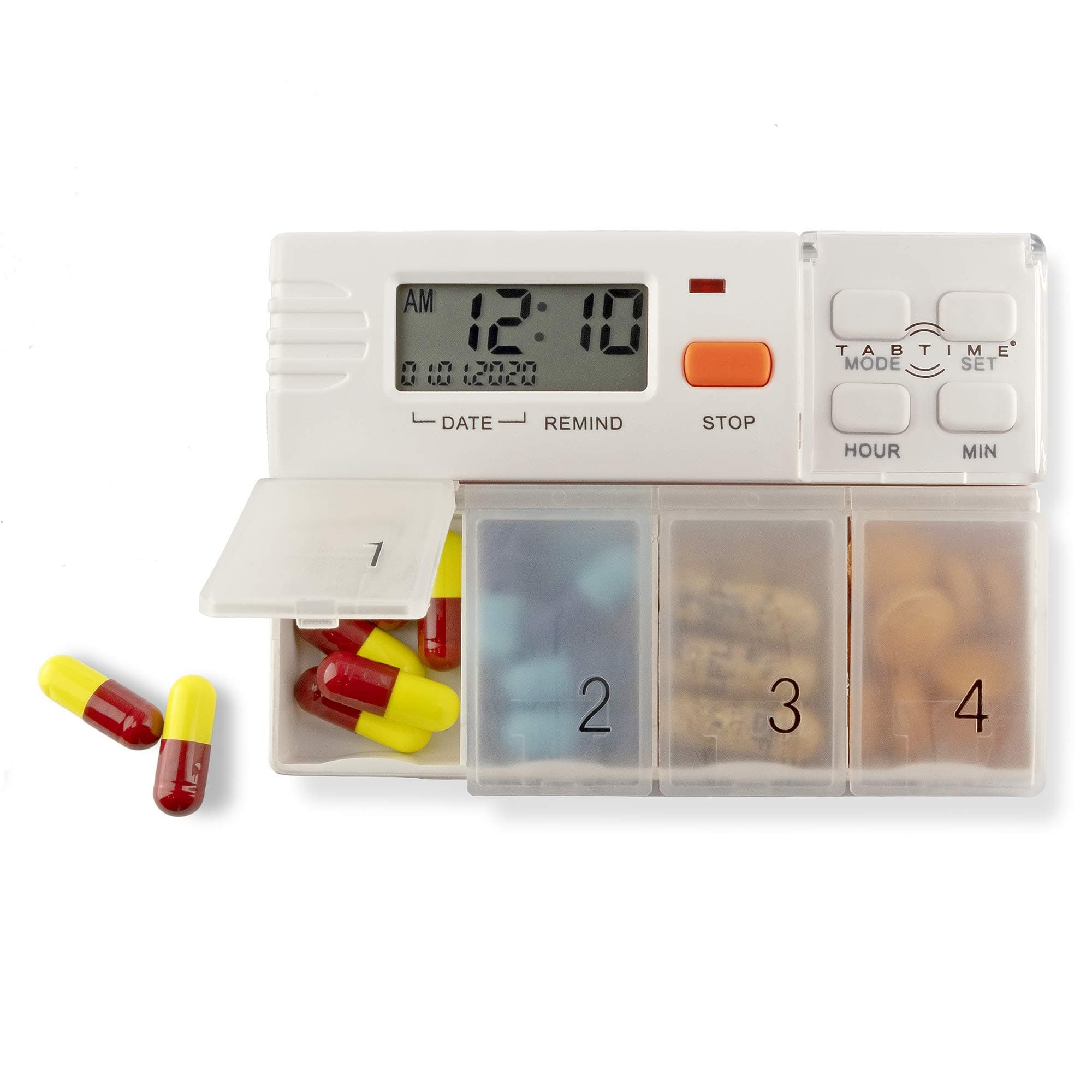 Pill Dispenser with 4 Alarms, Extra Large Compartments, Automatic Reminder