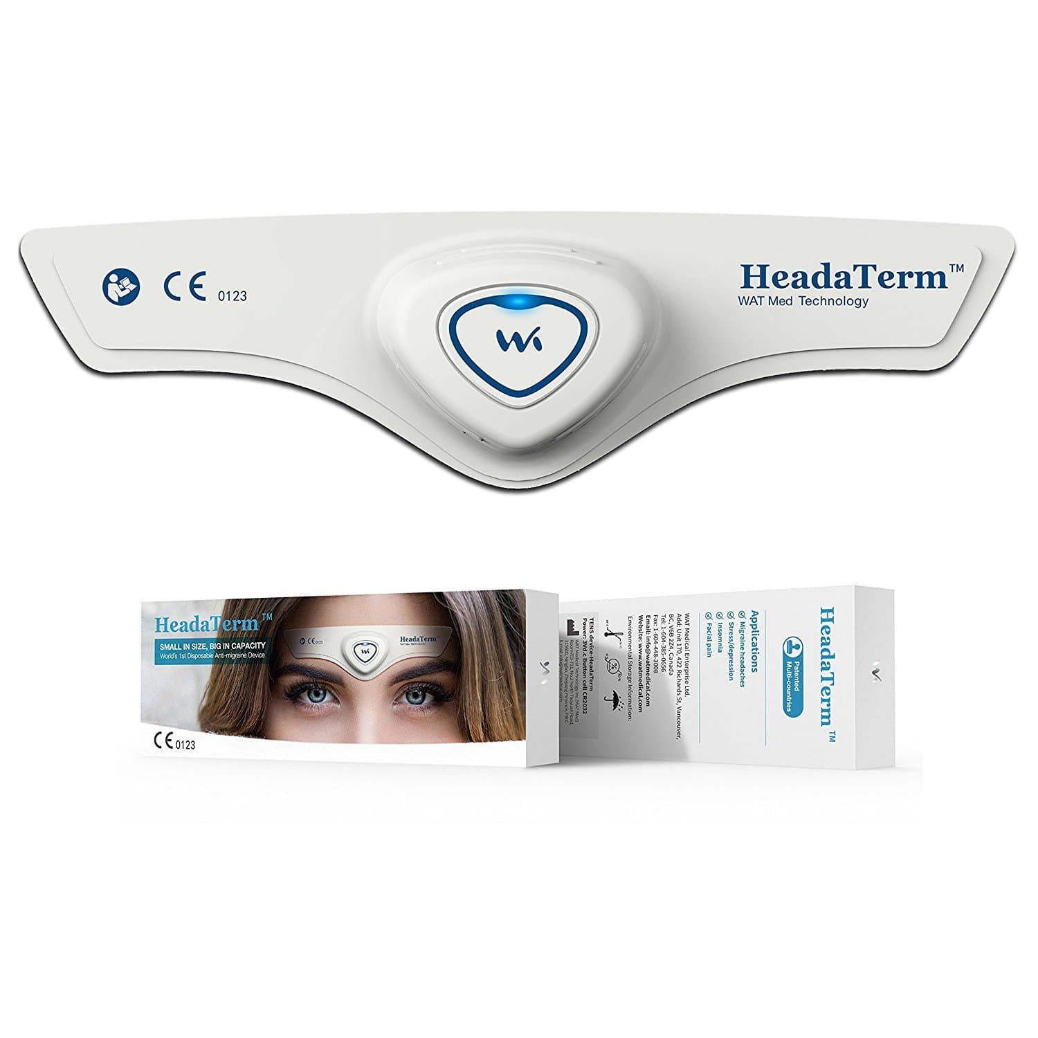 WatMedical HeadaTerm TENS Device for Headache/Migraine Pain Relief