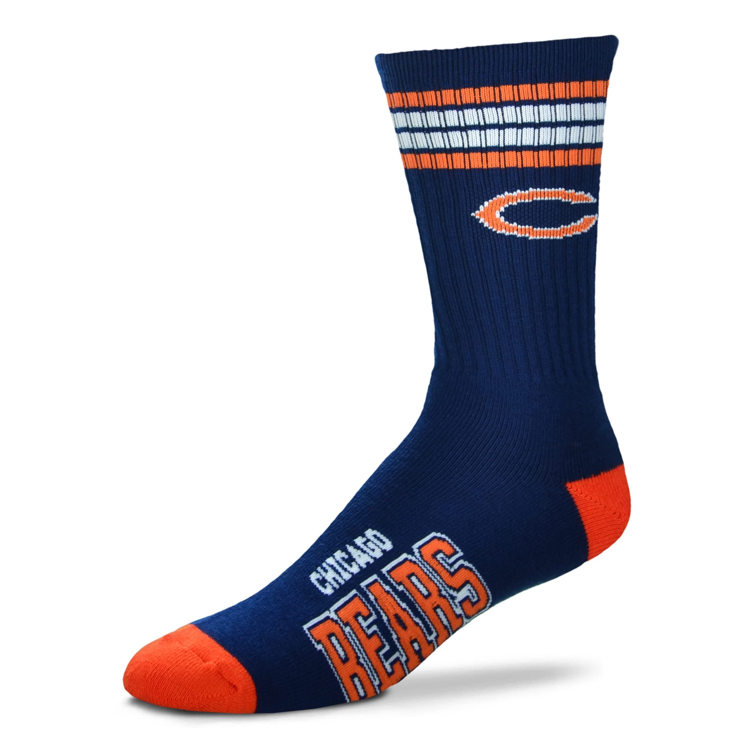Youth Chicago Bears 4-Stripe Deuce Quarter-Length Socks