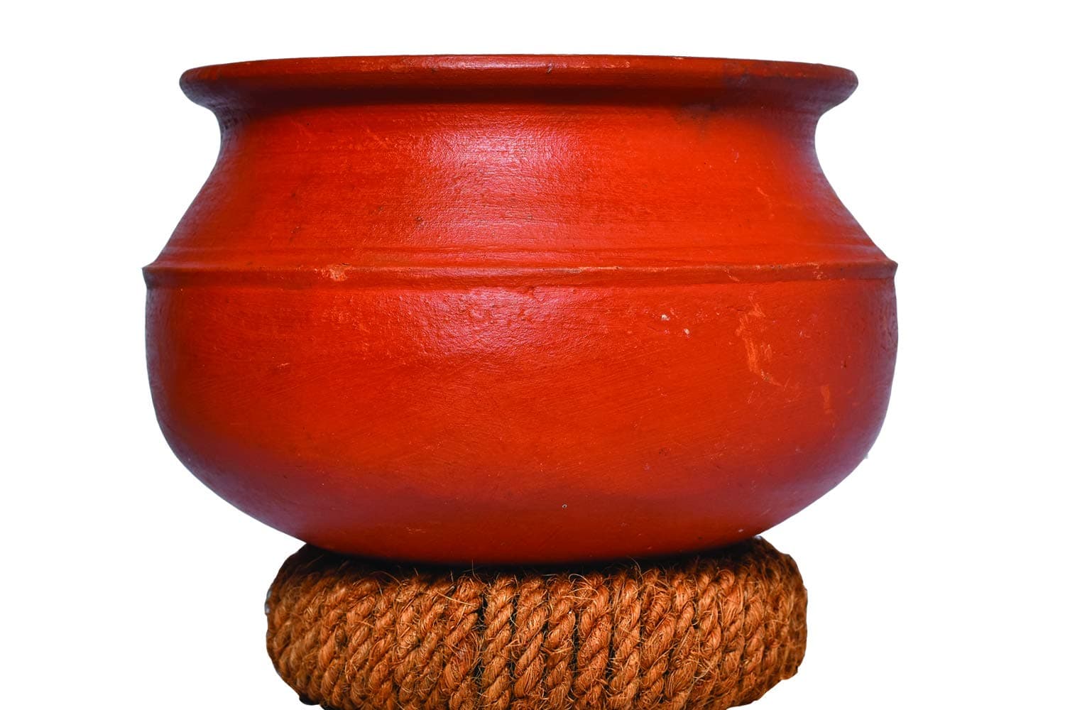 Clay Pots India Clay Pot for Cooking On Gas/Earthen Pots/Mitti Ke Bartan-Matka/Clay Cooking Pots for Lpg Gas Stove-Terracotta Handi- Organic Natural Red- 5 Liter