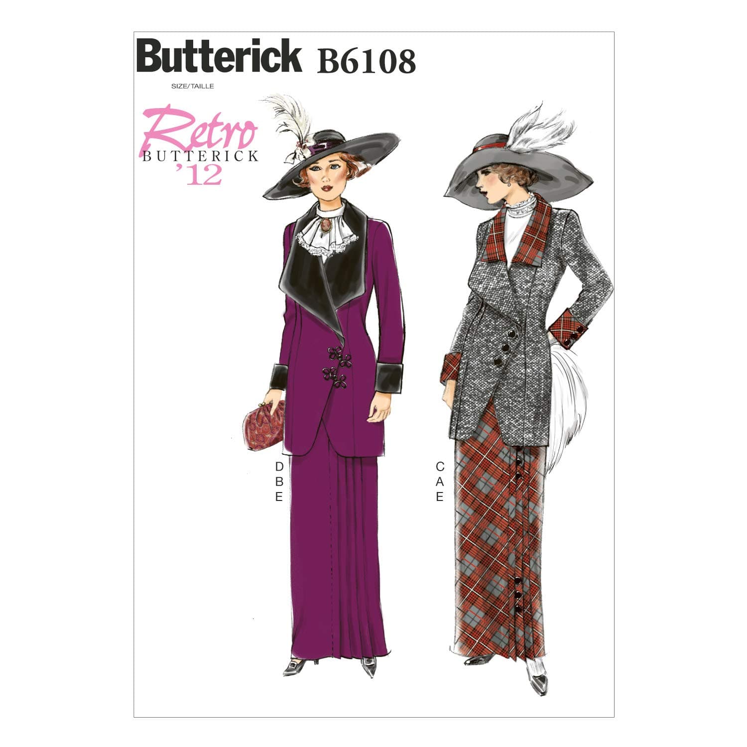 Butterick Patterns 6108 A5 Sizes 6-8 - 10-12 - 14 Misses Jacket Bib and Skirt