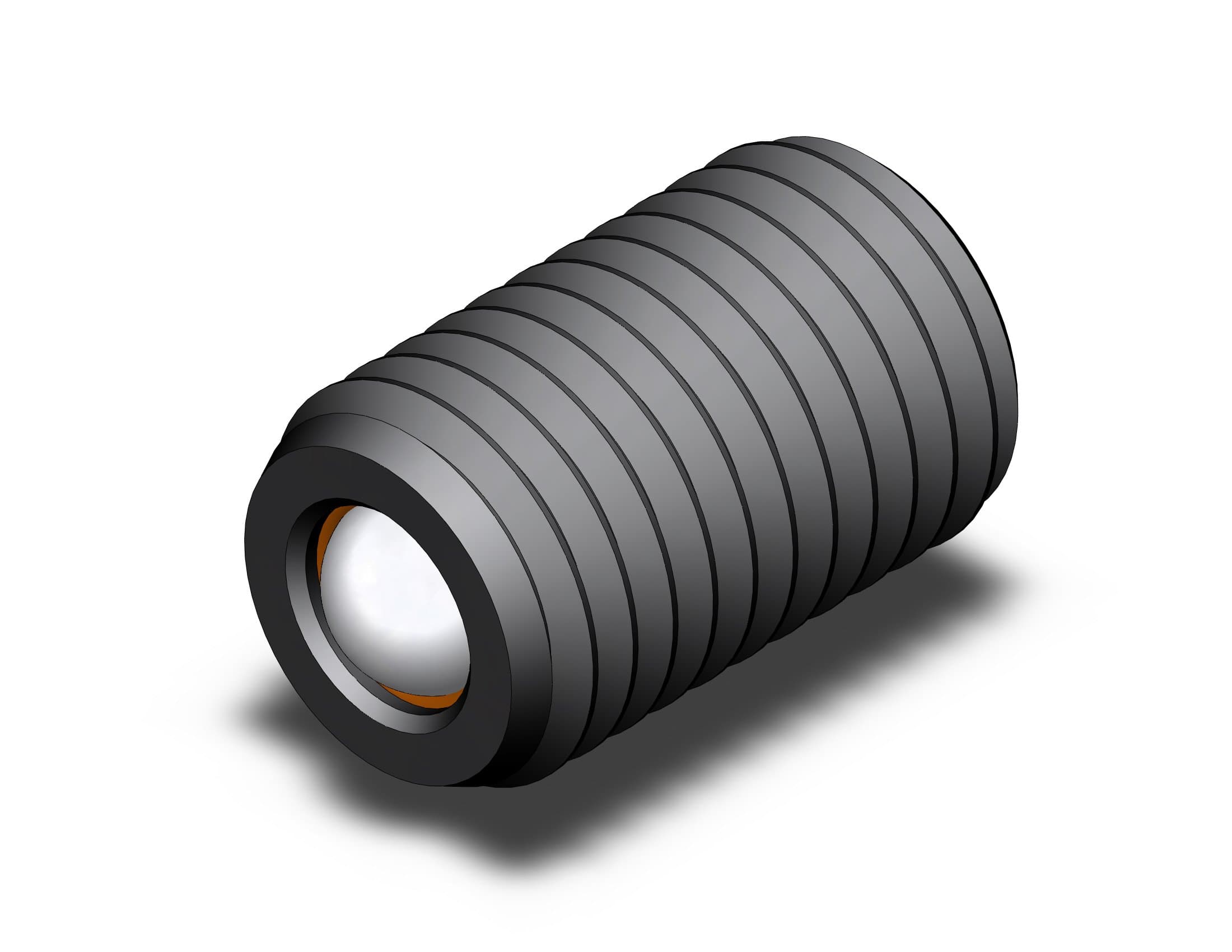 Fairlane TST-0755X3-DB Threaded Thrust Screw - 3/4-10 x 3 in - Round Delrin Ball