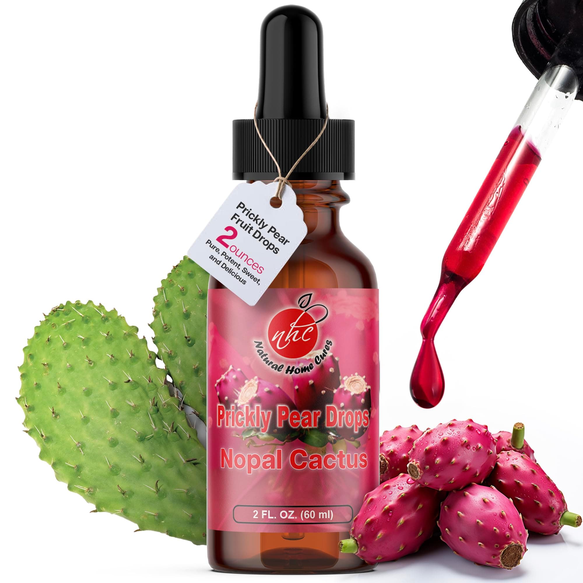 Prickly Pear Nopal Cactus Supplement - Liquid Concentrated Drops - Cactus Fruit Extract Tincture - Rich in Betalains, Potent & Bioavailable - No Additives - 2 oz (Pack of 1)
