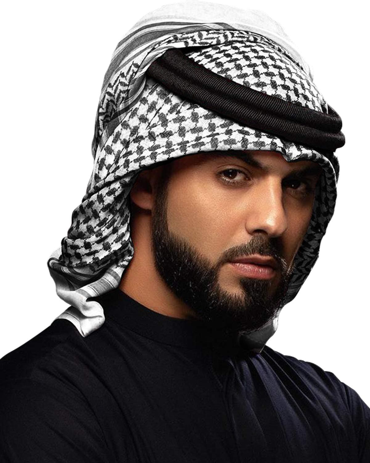 Keffiyeh Arab Head Scarf for Men Sheikh Muslim Turban Saudi Dubai Headwear