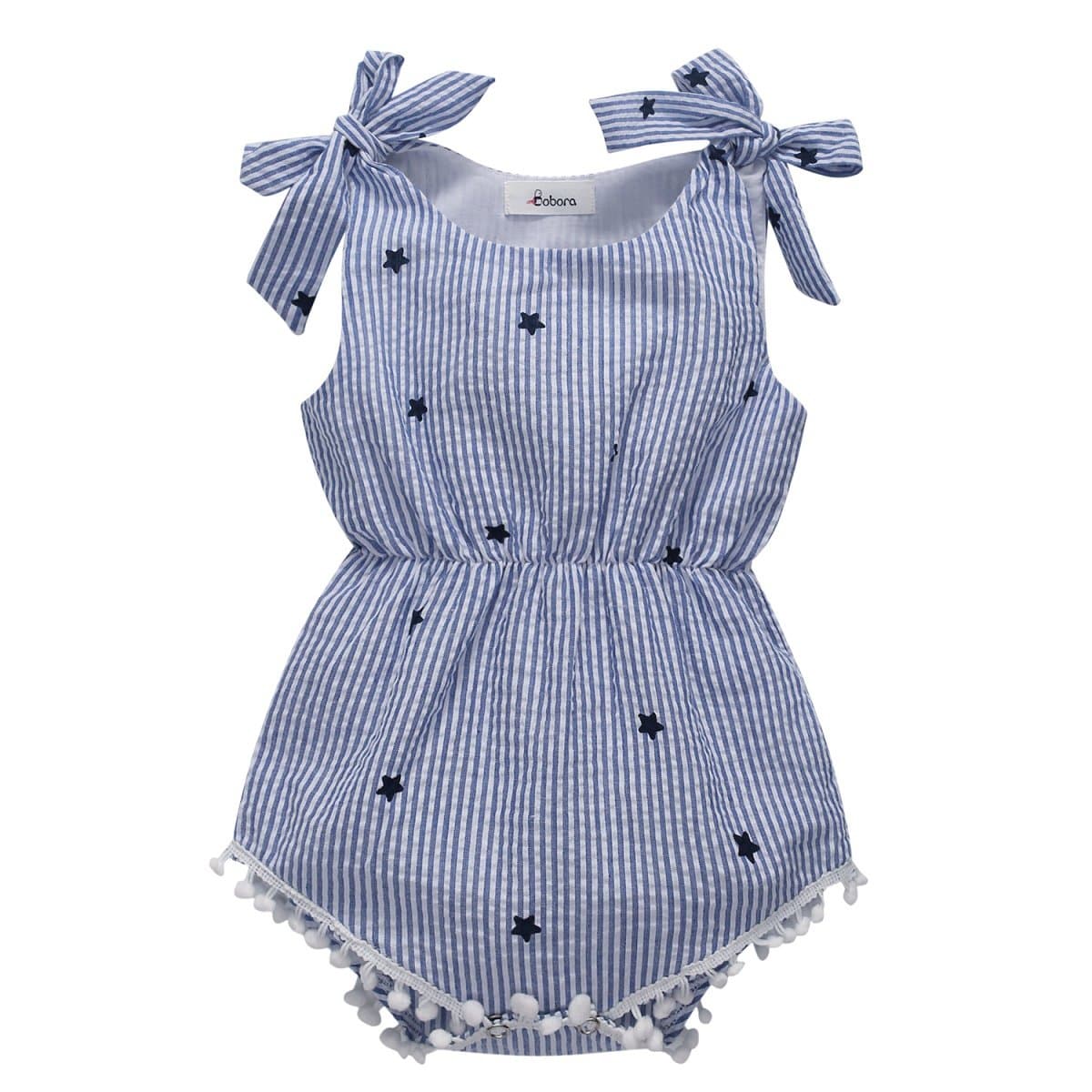 Weixinbuy Toddler Baby Girl Ruffled Collar Sleeveless Romper Jumpsuit Clothes