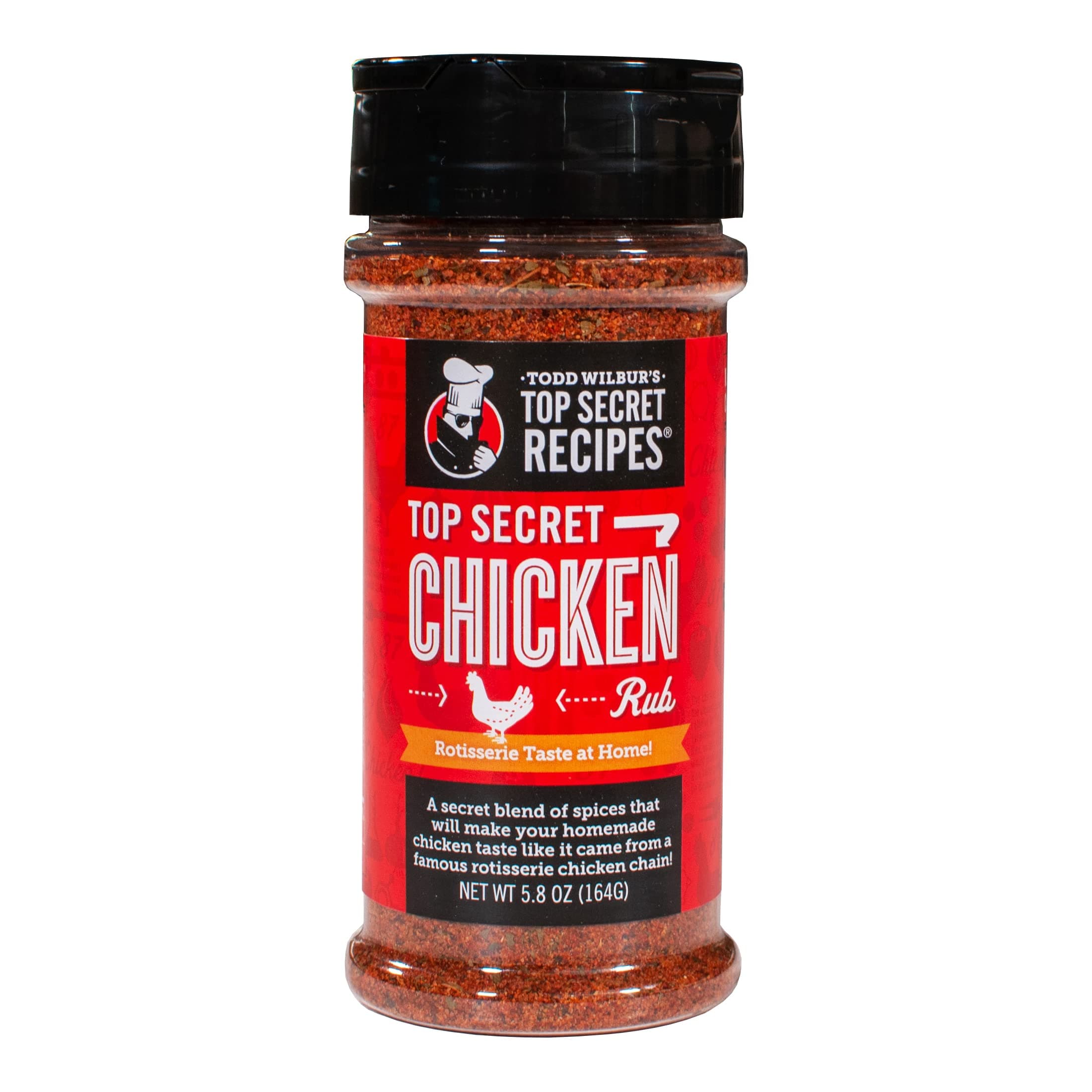 Todd Wilbur's Top Secret Recipes Chicken Rub - Make Chicken That Tastes Like it Came From a Famous Rotisserie Chain (Compare to Boston Market®) - MSG & Gluten Free – New 5.8 oz Shaker Bottle