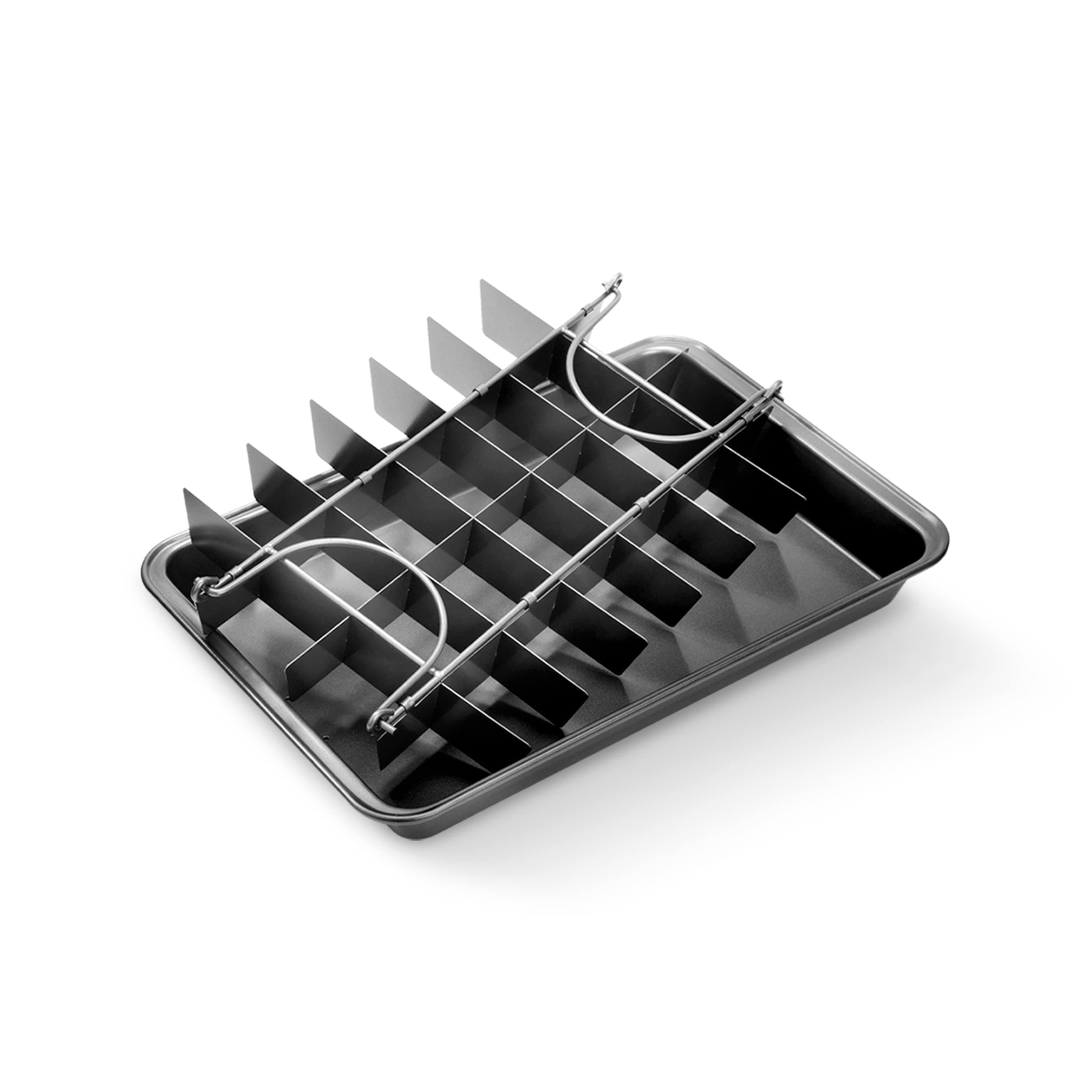 Elbee Home Premium 13 Inch Brownie Baking Pan with Dividers for Professional Slices Non Stick Carbon Steel