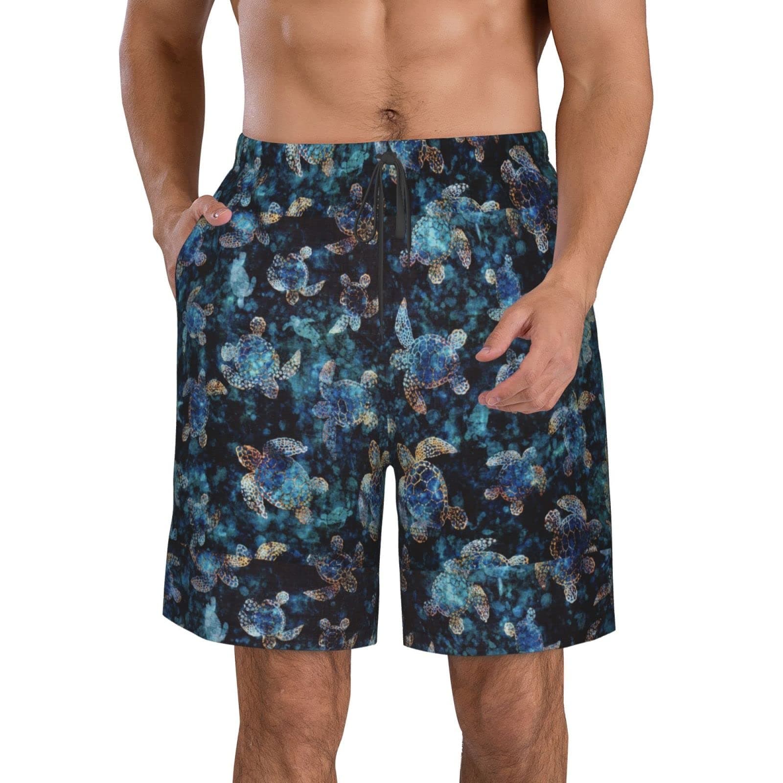 JCAKESMen Summer Boardshorts - Sea Turtle Men's Swim Trunks Board Shorts Fashion Quick Dry Beach Shorts