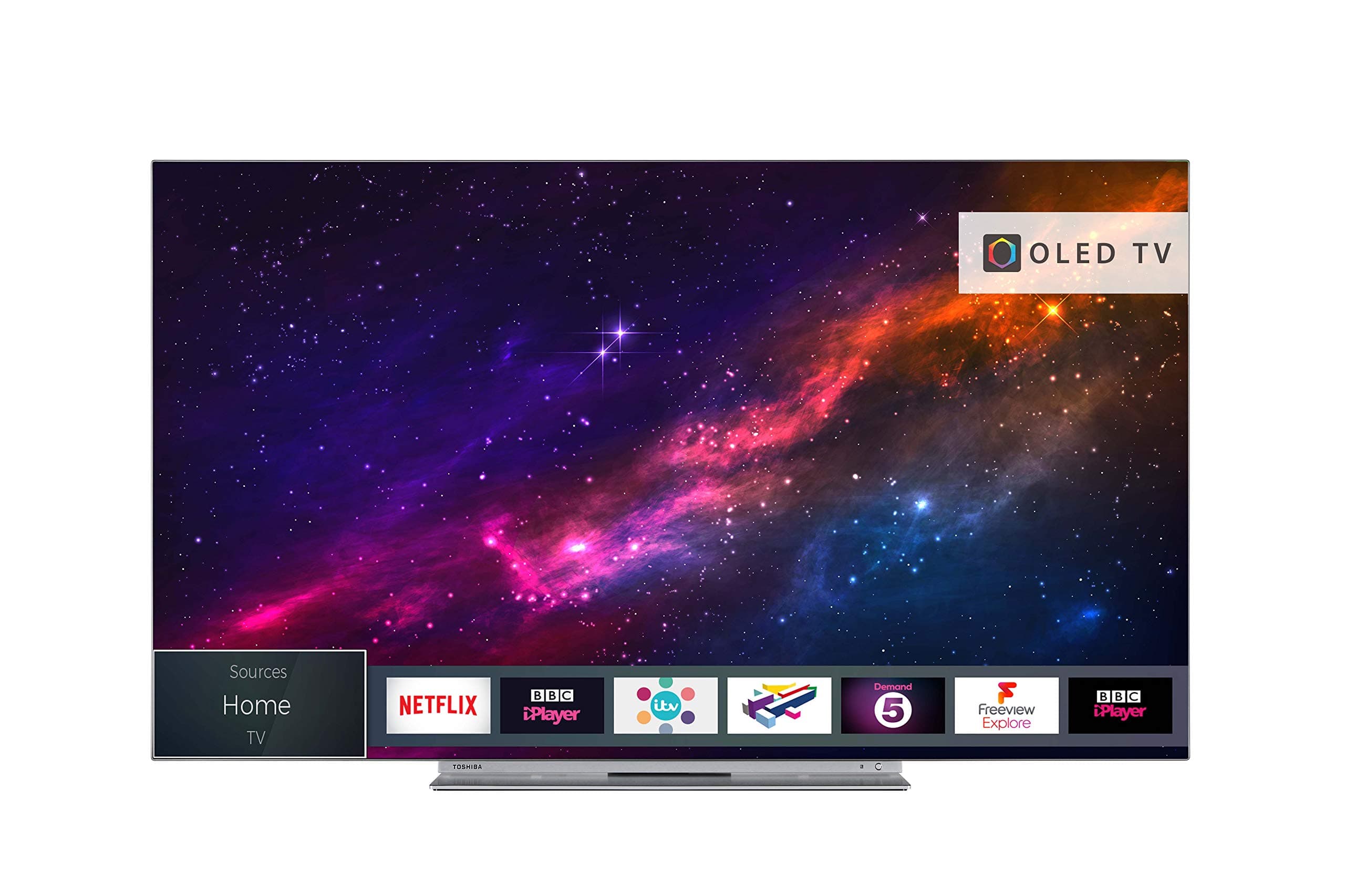 Toshiba 55X9863DB 55-Inch Smart 4K Ultra-HD HDR OLED TV with Freeview Play - Silver (2018 Model) [Energy Class A+]
