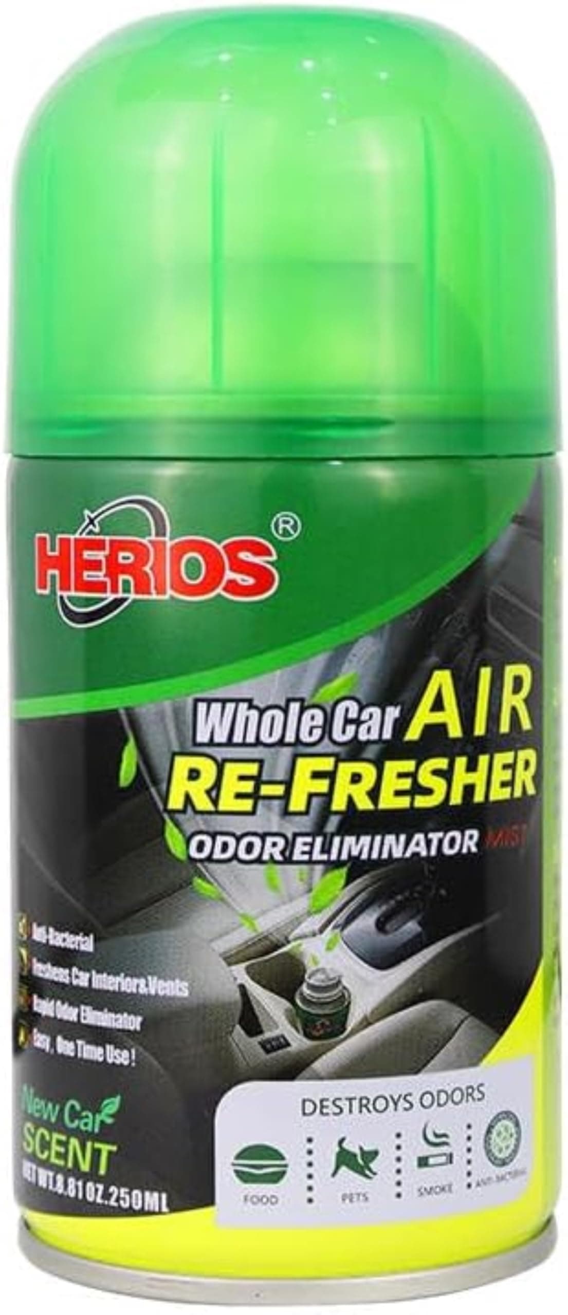 Car Air Refresher, Car AC Cleaner, Odor Eliminator, disinfectant spray, air conditioner, with New Car Scent, 250ml