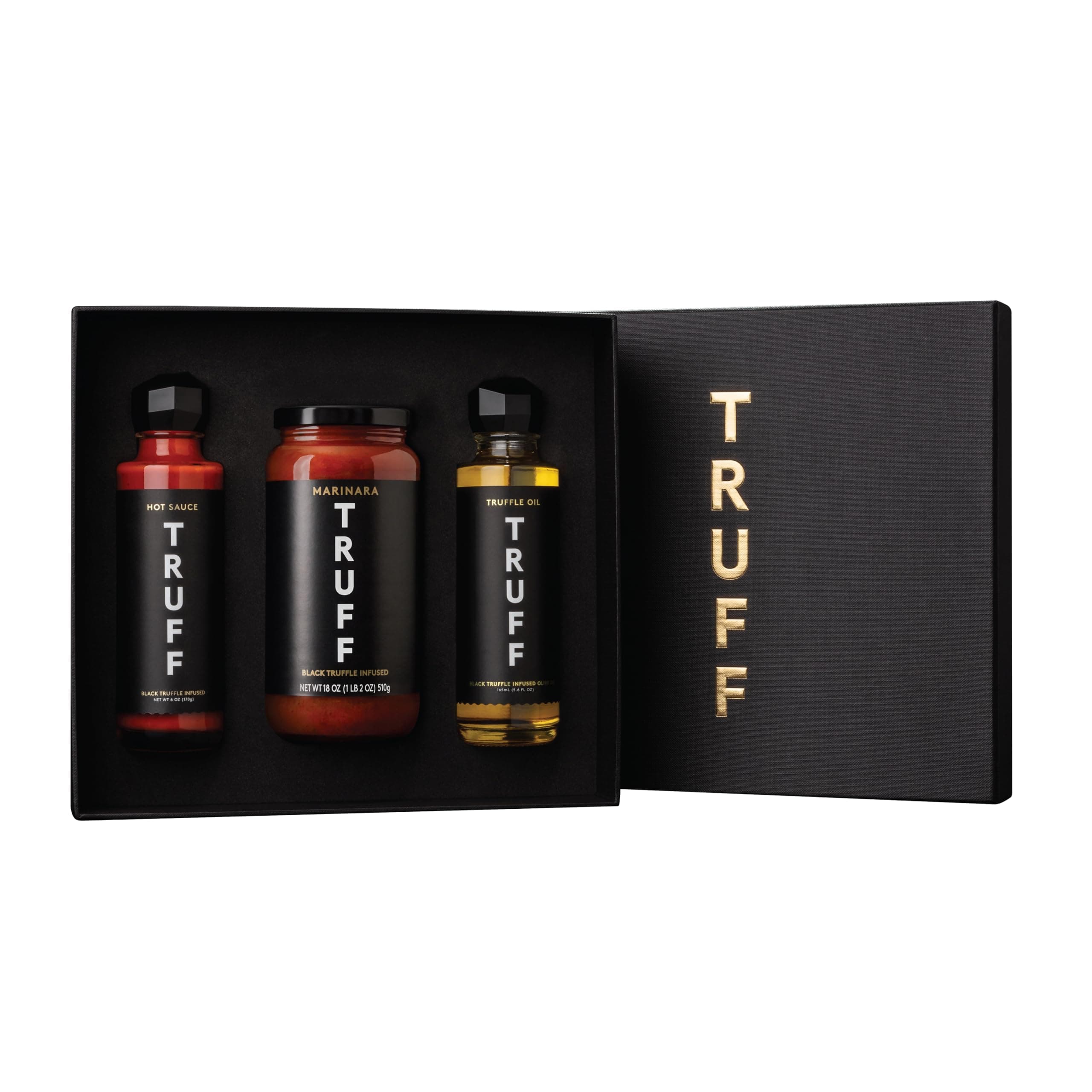 Truffle Lovers Pack - TRUFF Hot Sauce, TRUFF Oil, and TRUFF Black Truffle Pomodoro Pasta Sauce - Truffle Hot Sauce Gift Pack of 3 bottles