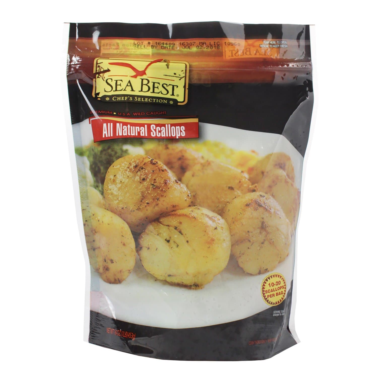 Sea Best All Natural Sea Scallops, 1 Pound