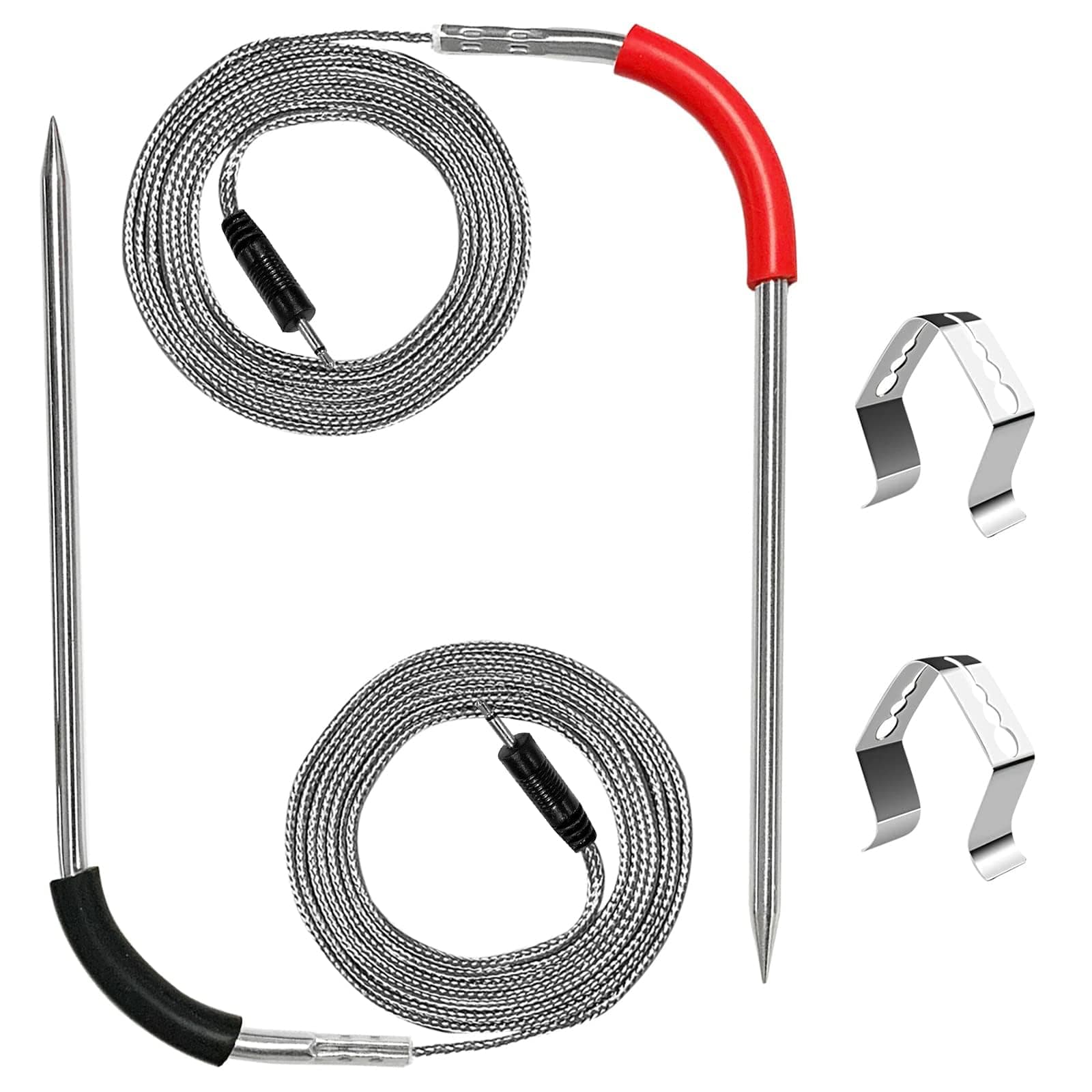 YAOAWE Replacement Meat Probe of Weber iGrill Mini iGrill 2 iGrill 3 Thermometer 2 Pack, High Accuracy Weber Grill Probe for iGrill App-Connected, with 2 Probe Clip Holder