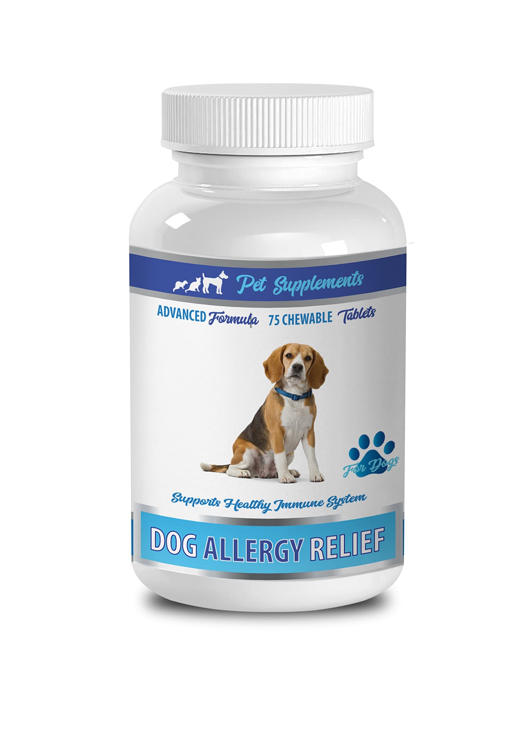 Allergy Relief Dogs - Dog Allergy Relief - Advanced Formula Support - CHEWABLE - quercetin for Pets - 1 Bottle (75 Chews)