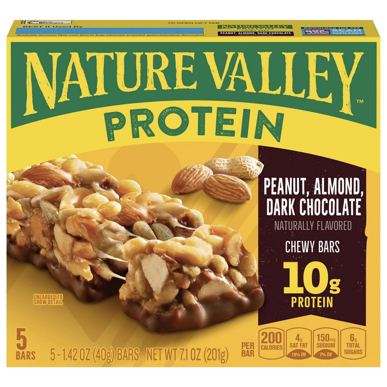 Protein Granola Bars, Peanut Almond Dark Chocolate, 5 ct