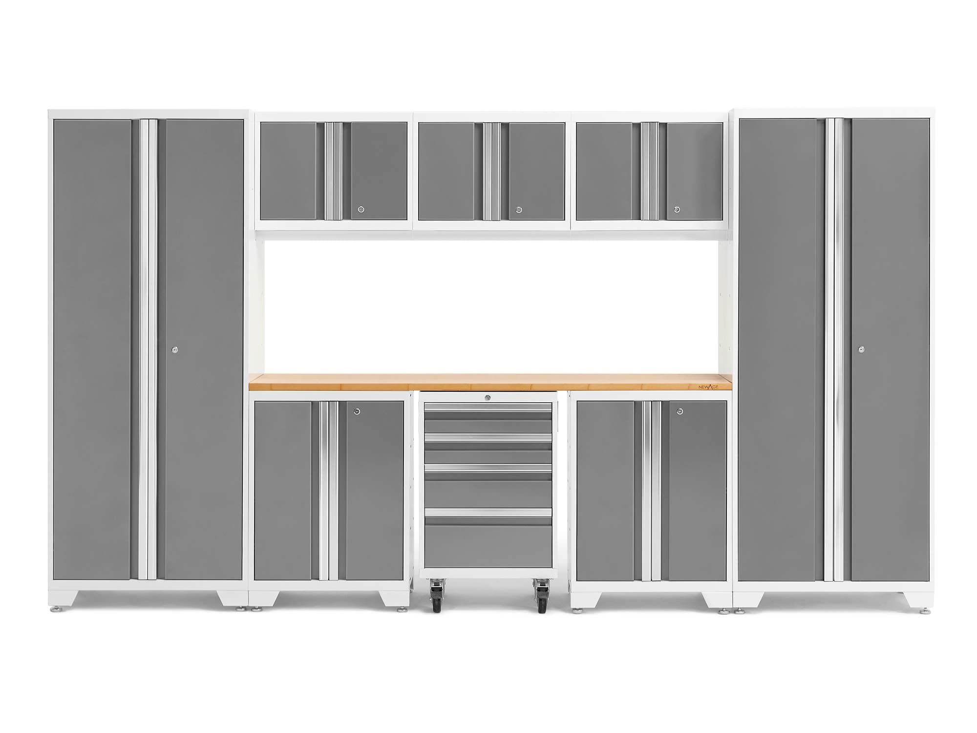 NewAge Products Inc.Bold Series White 9 Piece Set, Garage Cabinets, 54994