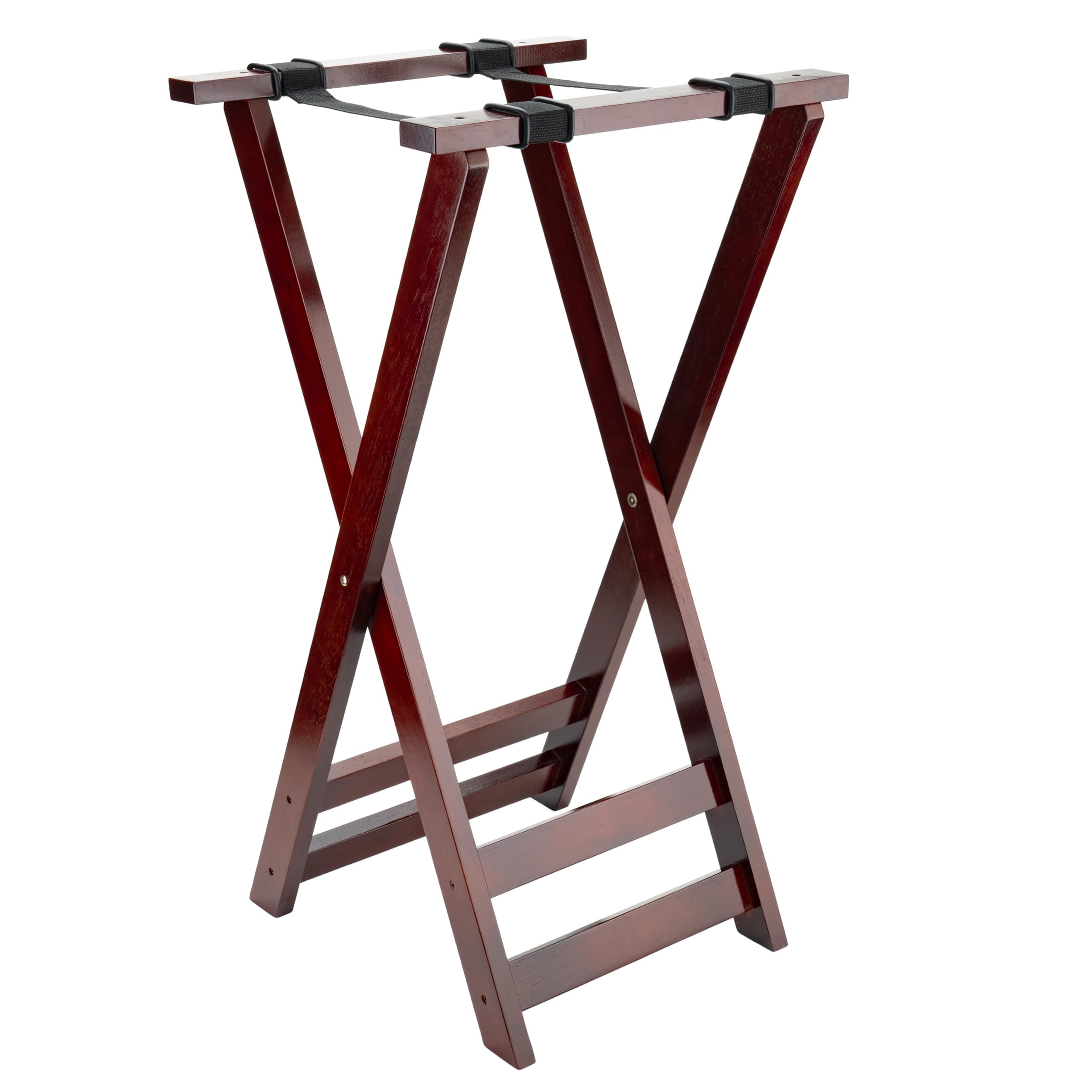 G.E.T. TSW-103 31.5" Tall Folding Mahogany Wood Tray Stand (Qty,1)