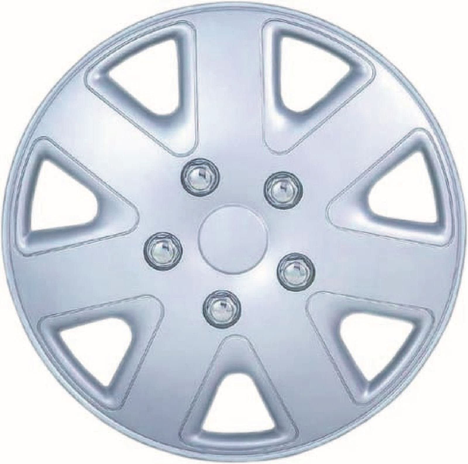 SET OF 4 x 16 INCH ALLOY LOOK CAR WHEEL TRIMS/COVERS/SILVER 16" HUB CAPS