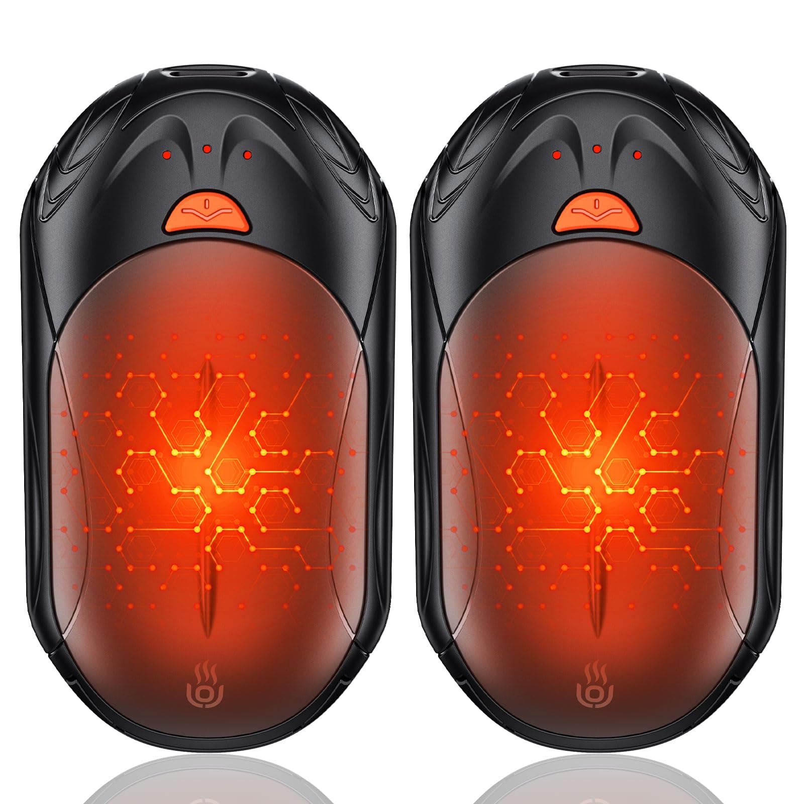 2-Pack Hand Warmer Rechargeable 6000mAh OUTJUT Portable Pocket Warmer 3 Heating Modes USB Electric Split Rechargeable Hand Warmer Suitable for Outdoor Sports, Camping, for Reno Patients