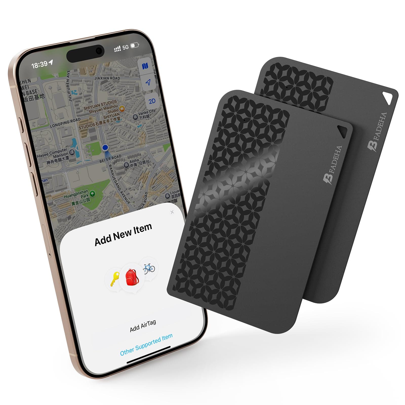 2025 [Apple MFi Certified] (iOS Only) Bluetooth Tracker Smart Card for Apple Find My iPhone Wallet GPS Tracker, 5-10 Years Staying Power, Keys Finder and Item Locator for Keys, Bags, Passport