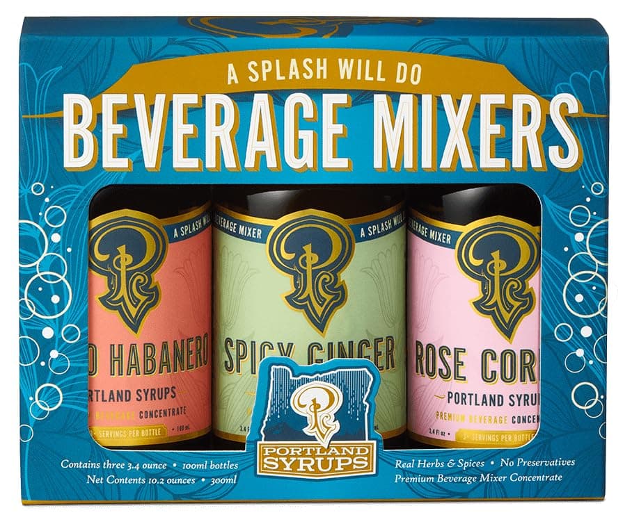 - Portland Syrups - Sampler Pack - CHOOSE YOUR OWN FLAVORS - Premium Beverage Concentrates for Cocktails, Mocktails, Soda, Tea, Coffee, Baking and More - Organic Ingredients and 40% Less Sugar - Gift Set - Box of Three (3.4oz Bottles) - Drink Syrups/Mixers