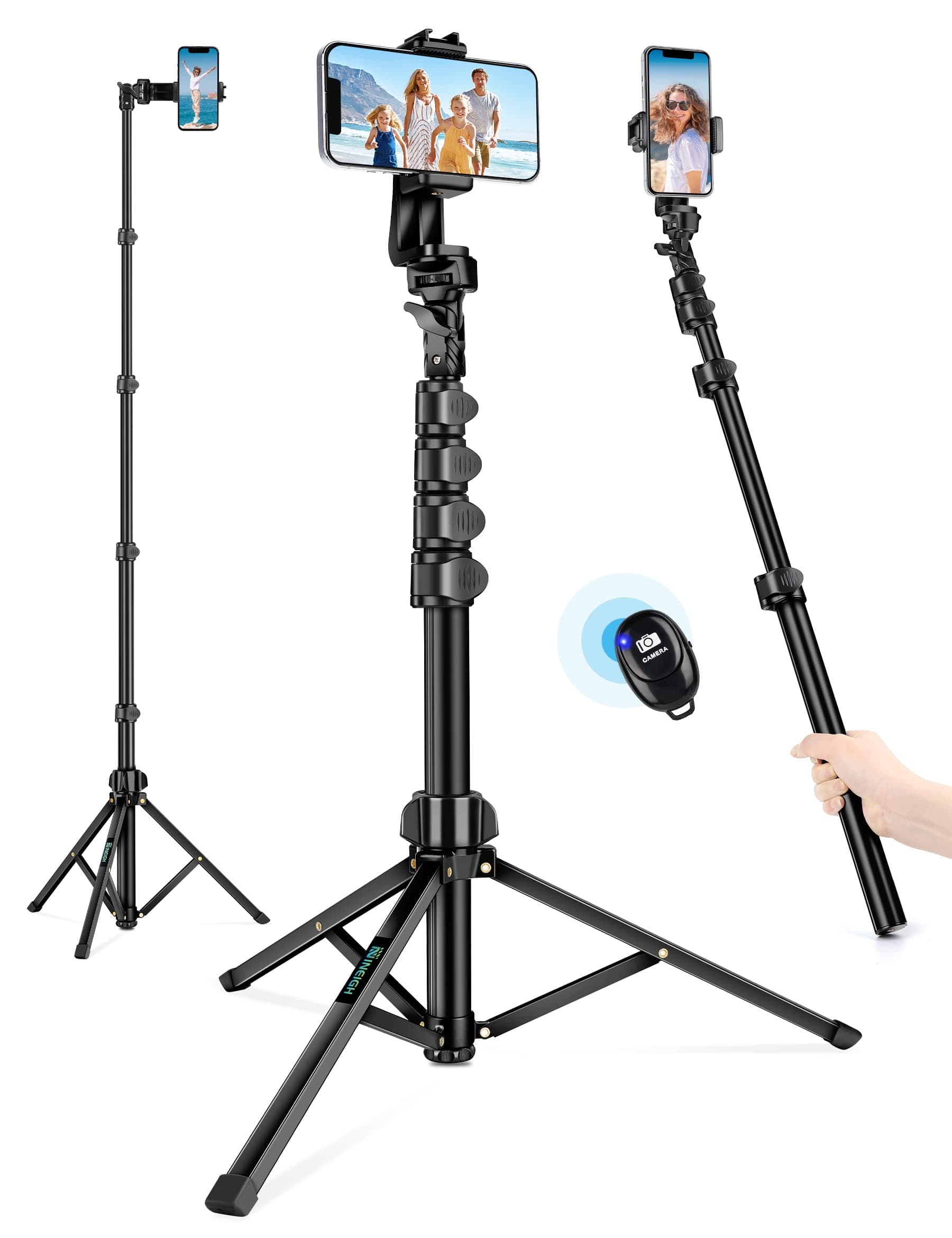 71" Tripod for iPhone, Phone Tripod Selfie Stick with Remote, Cell Phone Tripods & Tall Travel Tripods for Recording Video Selfies Photo, Compatible with iPhone 17 16 15 14 Pro Max 13 Android