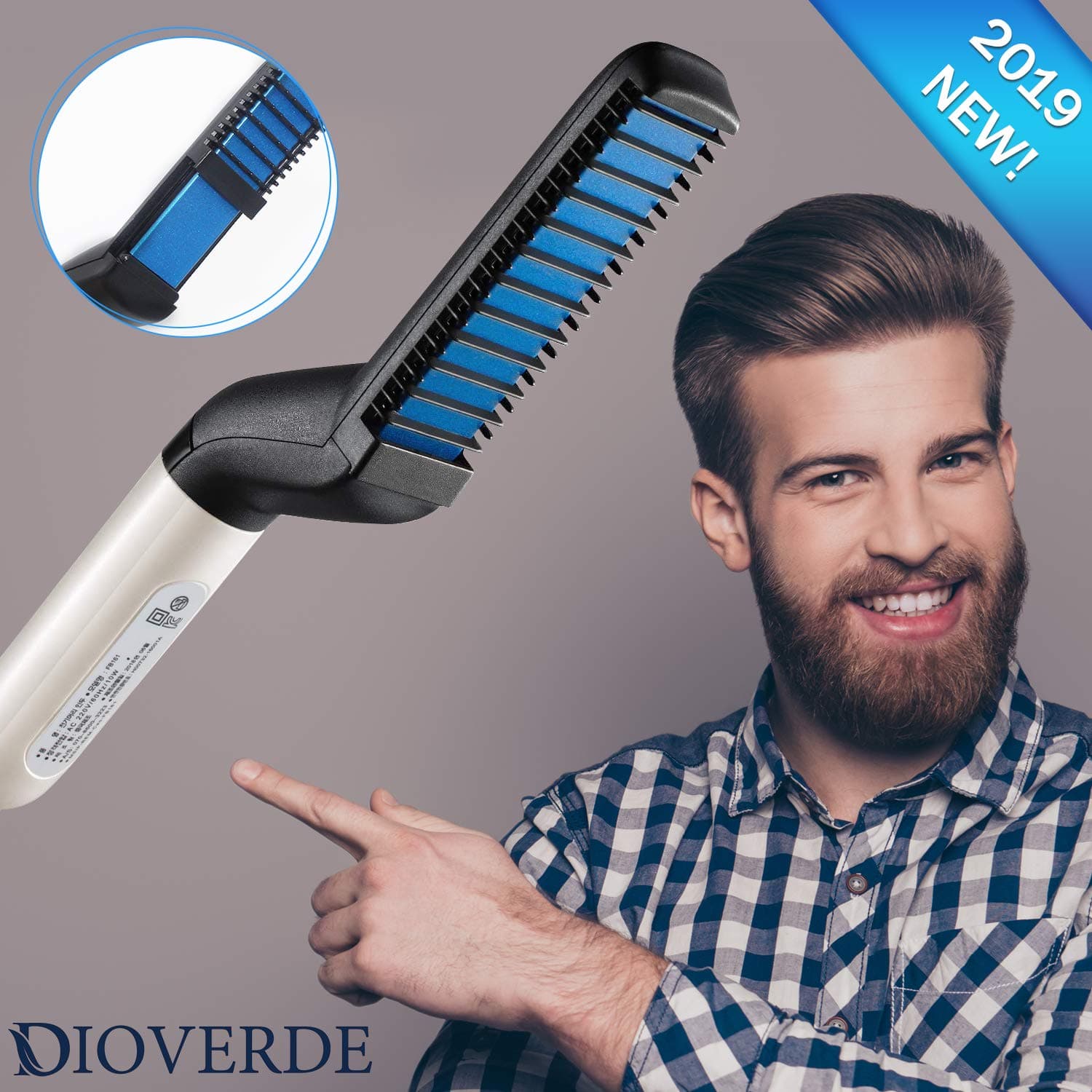 Beard Straightener, Electric Beard Straightener Brush, Multifunctional Beard and Hair Straightening Heat Brush Comb, Best Heat Beard Straightener Brush for Gift