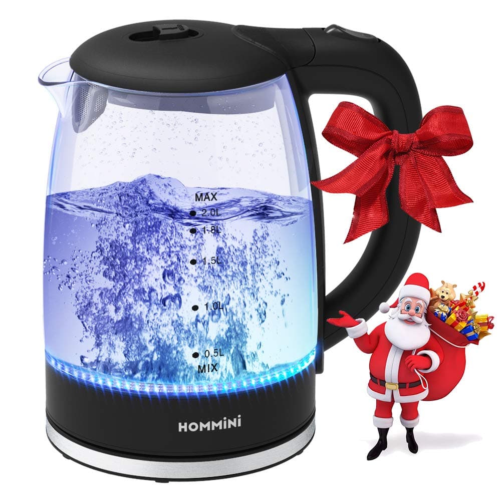 2L Electric Kettle[BPA-Free] Fast Cordless Glass Boiler Hot Water & Tea Heater with LED Indicator Light,Auto Shut-Off & Boil-Dry Protection /1500W, Blue