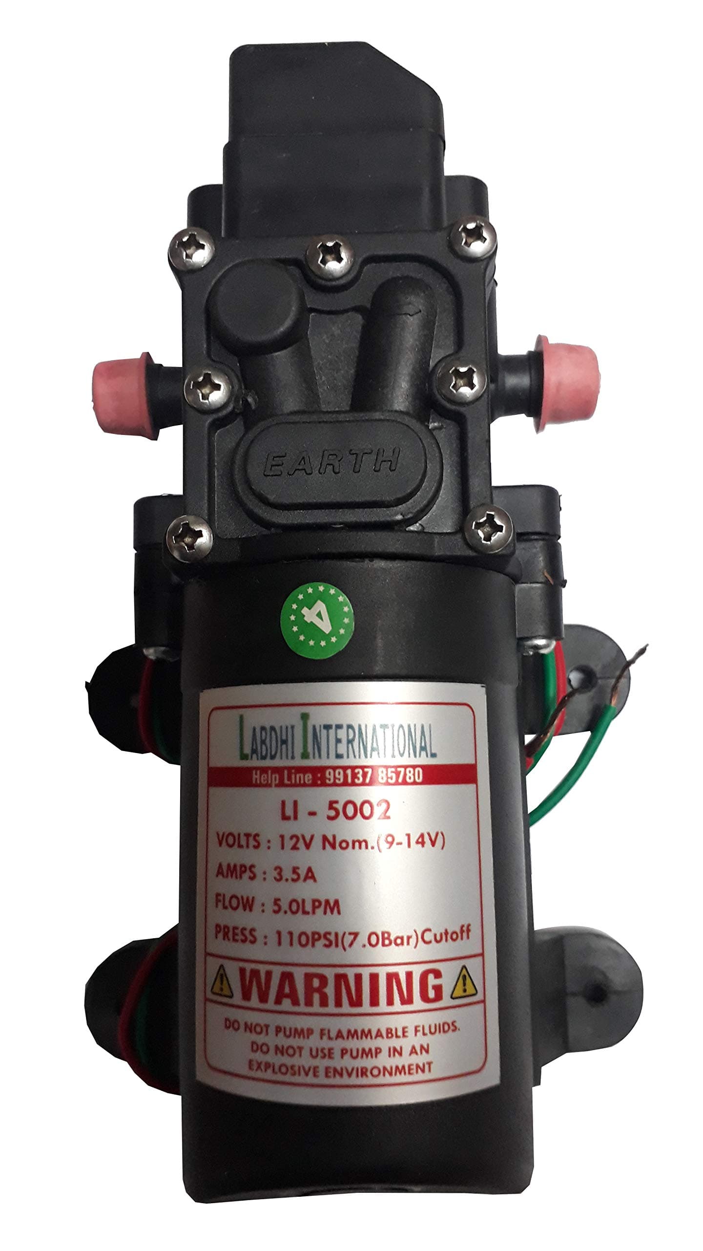 Labdhi International Agriculture High Performance 110PSI Garden Farm Battery Electric Sprayer Pro Pump 12 Volt Motor Pump Multicolour