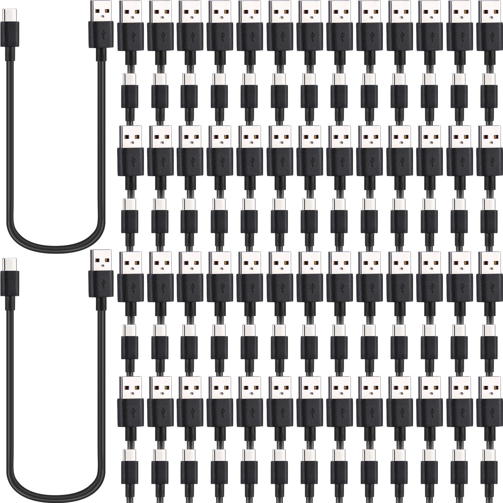 Kanayu 100 Pack USB Type C Cable Bulk Black Fast Charging Cable 3A Charger Cord Compatible with Galaxy S10 S9 S8 S20 S21 S23 Plus A52 A21 A32 A11 Note 10 9 8(3.3ft)