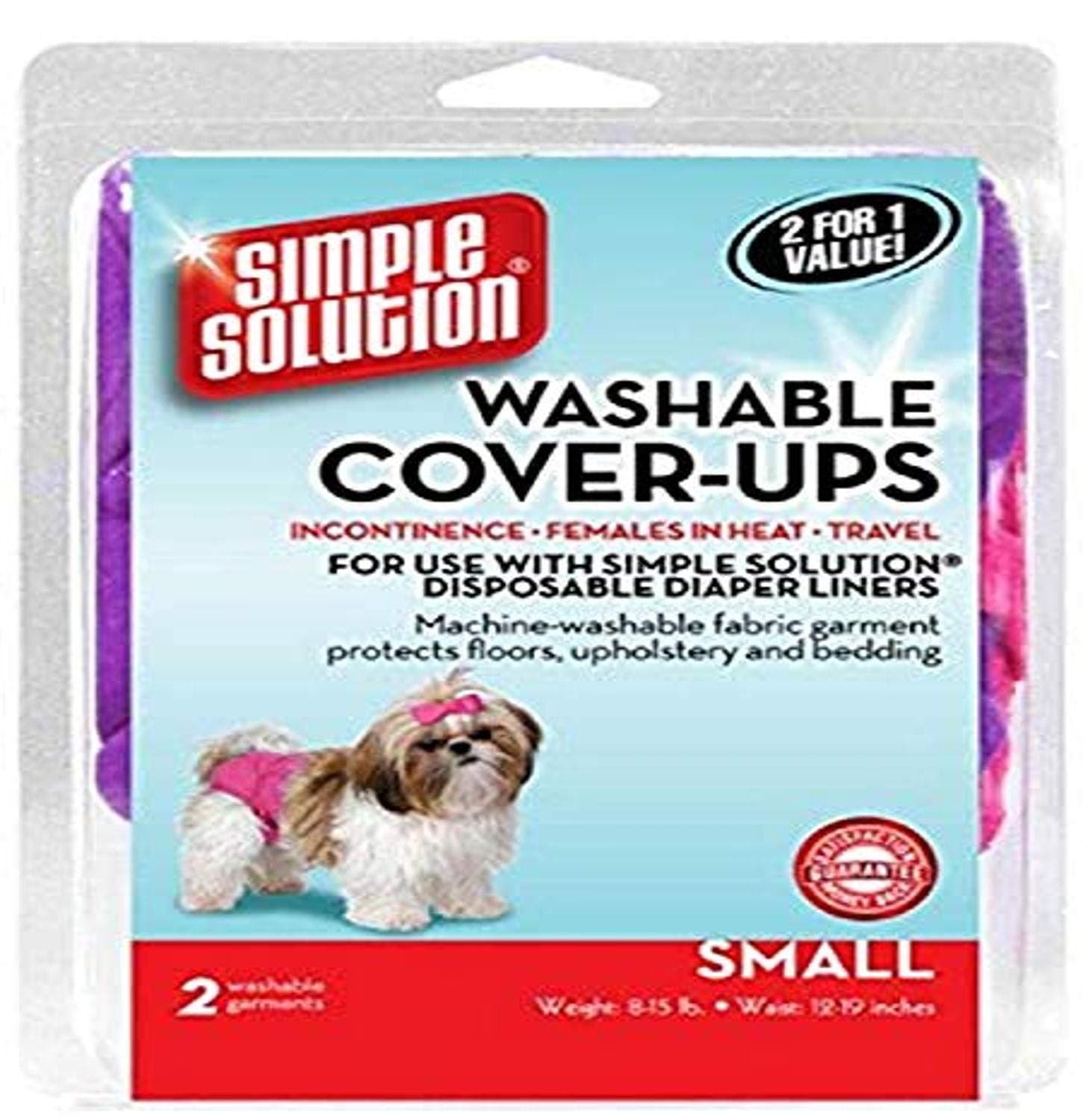 Simple Solution Washable Diaper Cover-Ups, Small, "Colors May Vary", Pink/Purple or Blue/Black, 2 Pack