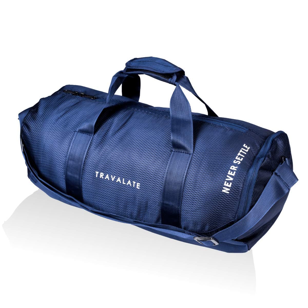 TRAVALATE30L Sports Duffle Gym Bag with Separate Shoe Compartment, Waterproof Polyester Gym Duffel Bag, Lightweight Sports, Yoga, Travel Bag Ideal for Men and Women - Navy (18 X 10 X 9.5 Inch)