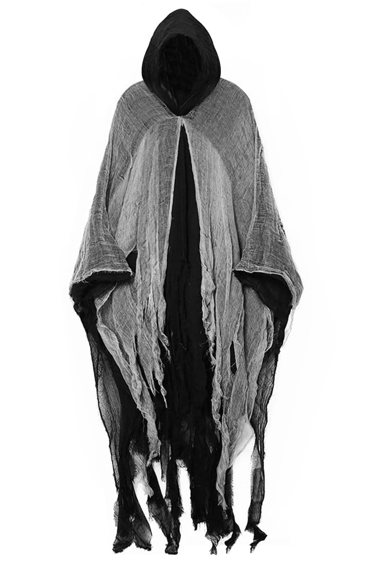 Grim Reaper Halloween Costume Adult Scary Adult Cloak Men Hooded Horror Robe Costume Masquerade Party Cosplay Props