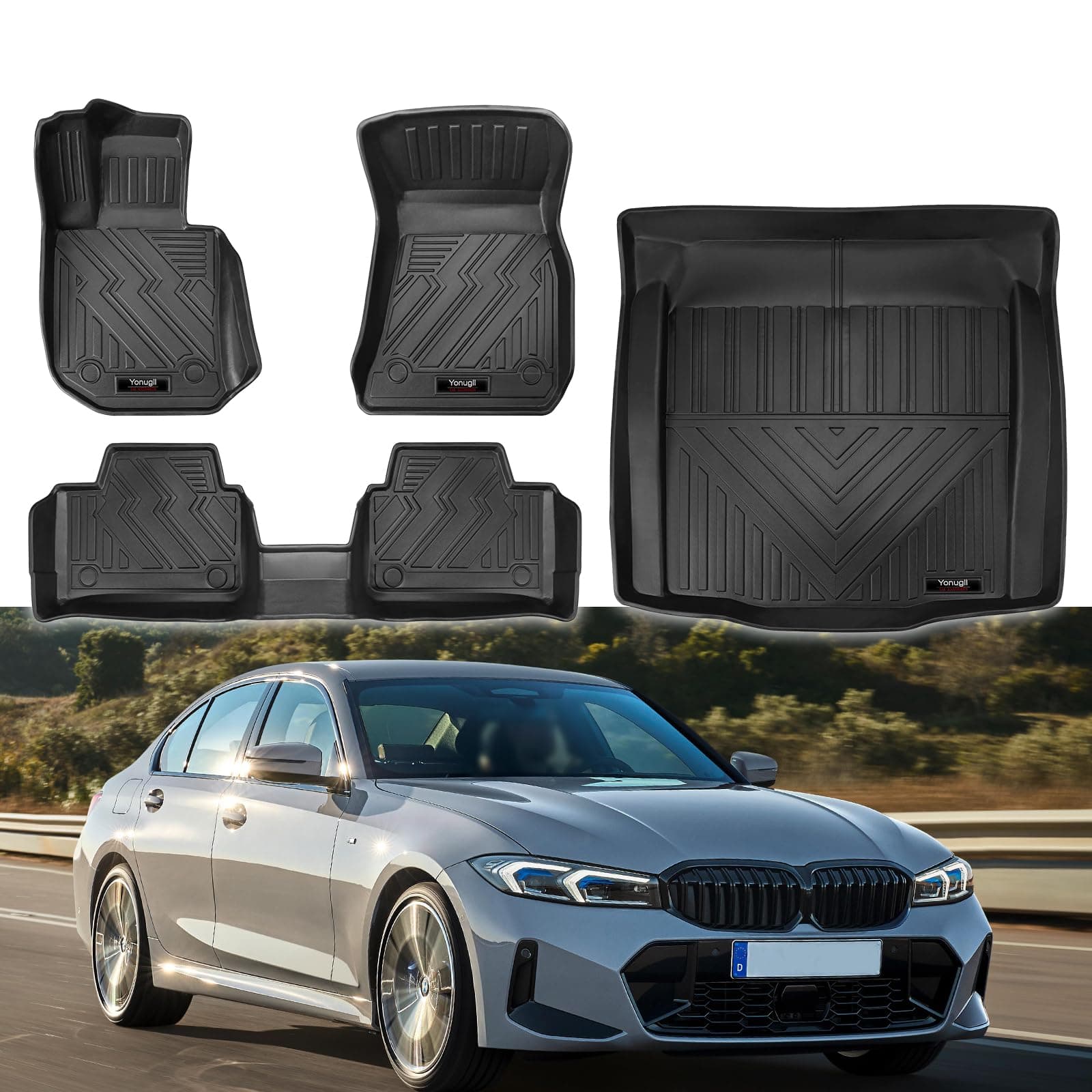 Custom for 2019-2024 2025 BMW 3 Series Floor Mats Cargo Liner G20 Accessories TPE All Weather Mat for 2019-2024 BMW 3 Series G20 Accessories (for 2019-2025 G20 3 Series)